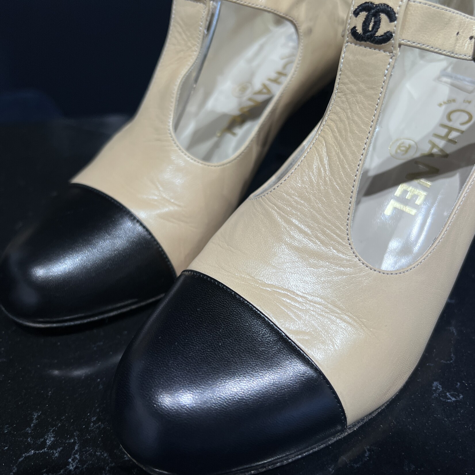 Chanel Chanel Rounded T-Strap Pumps 35.5