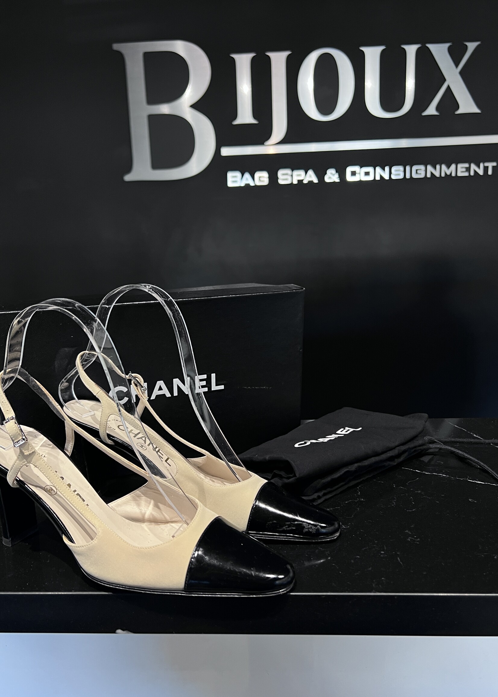 Chanel SOLD - Chanel Slingback Beige 36