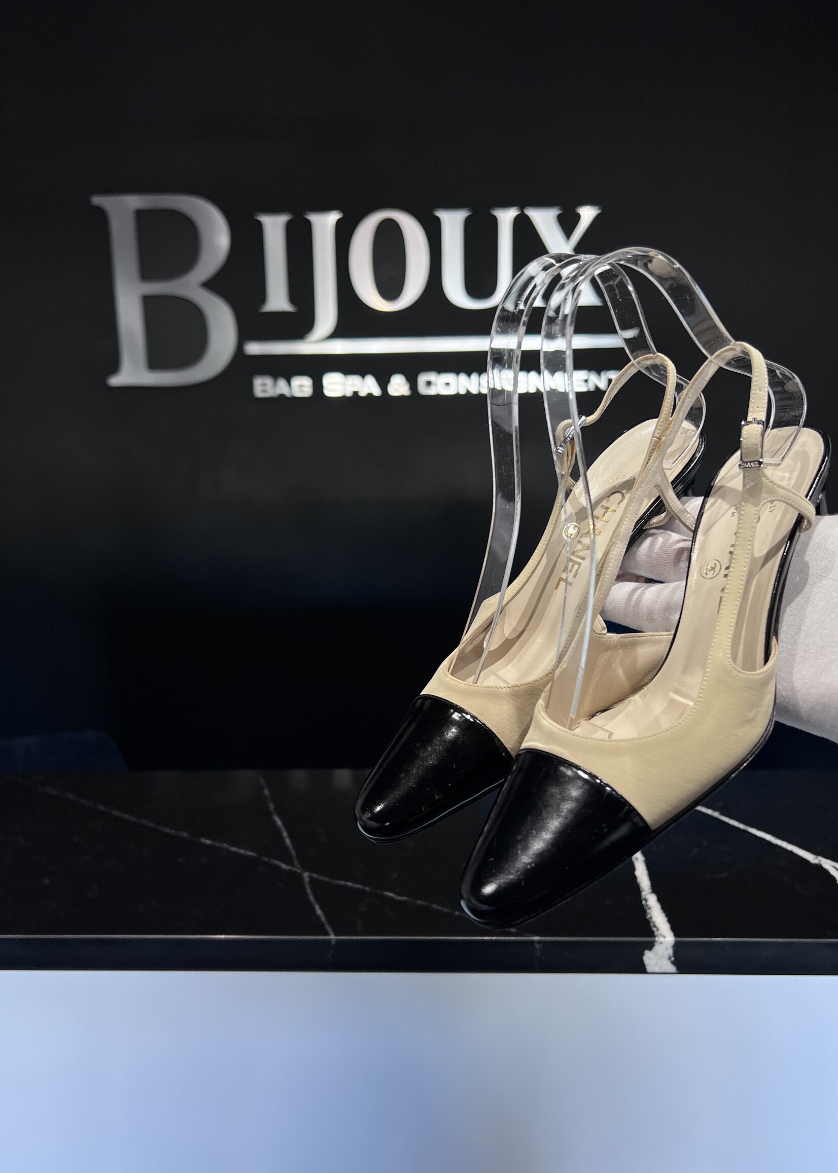 Chanel SOLD - Chanel Slingback Beige 36