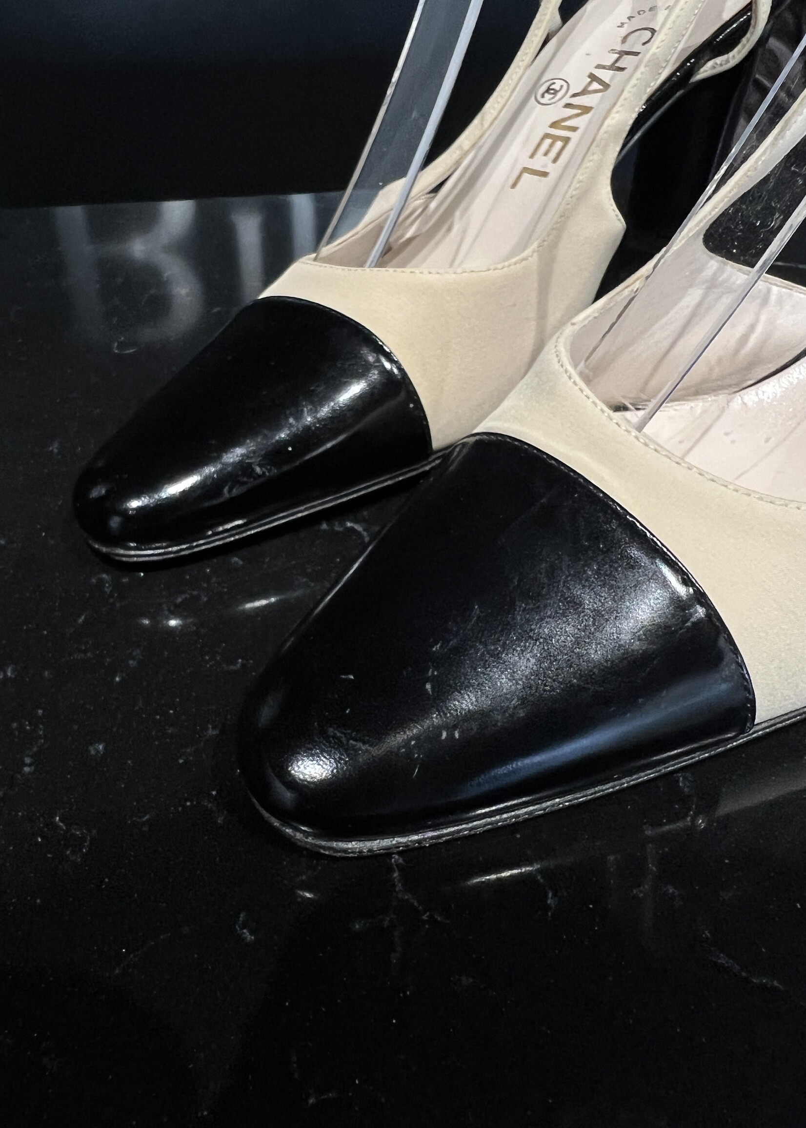 Chanel SOLD - Chanel Slingback Beige 36