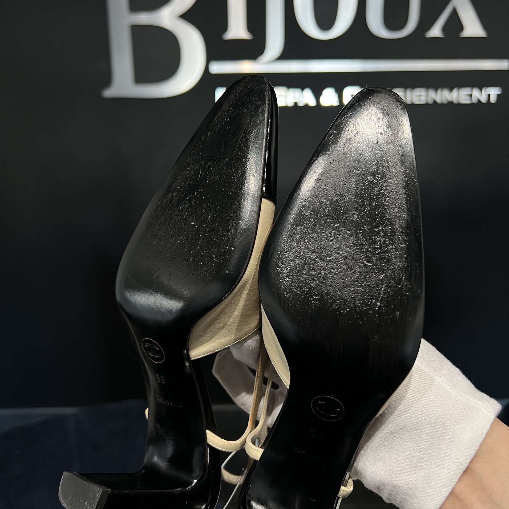 Chanel SOLD - Chanel Slingback Beige 36