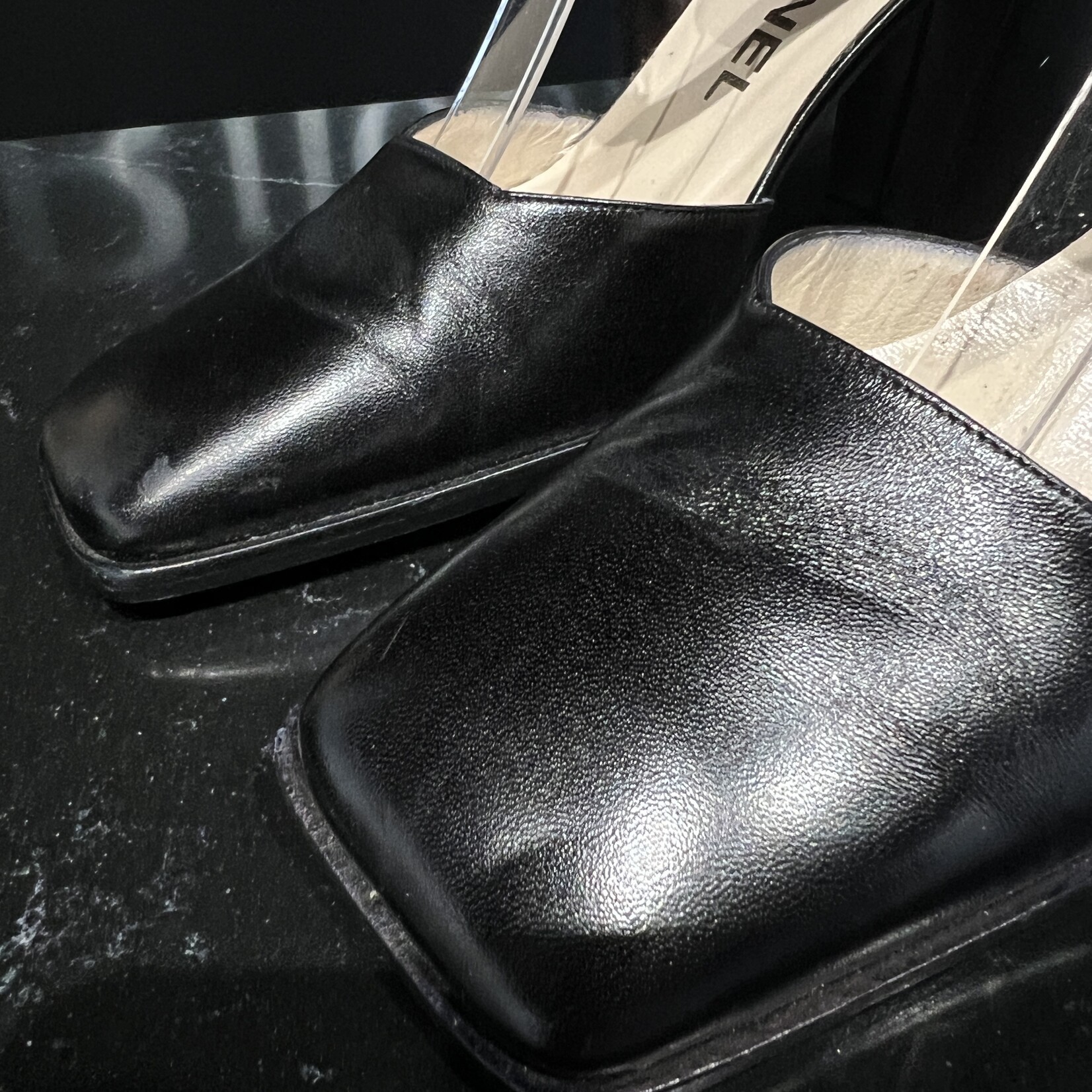 Chanel SOLD - Chanel Black Ankle Strap Pumps 36