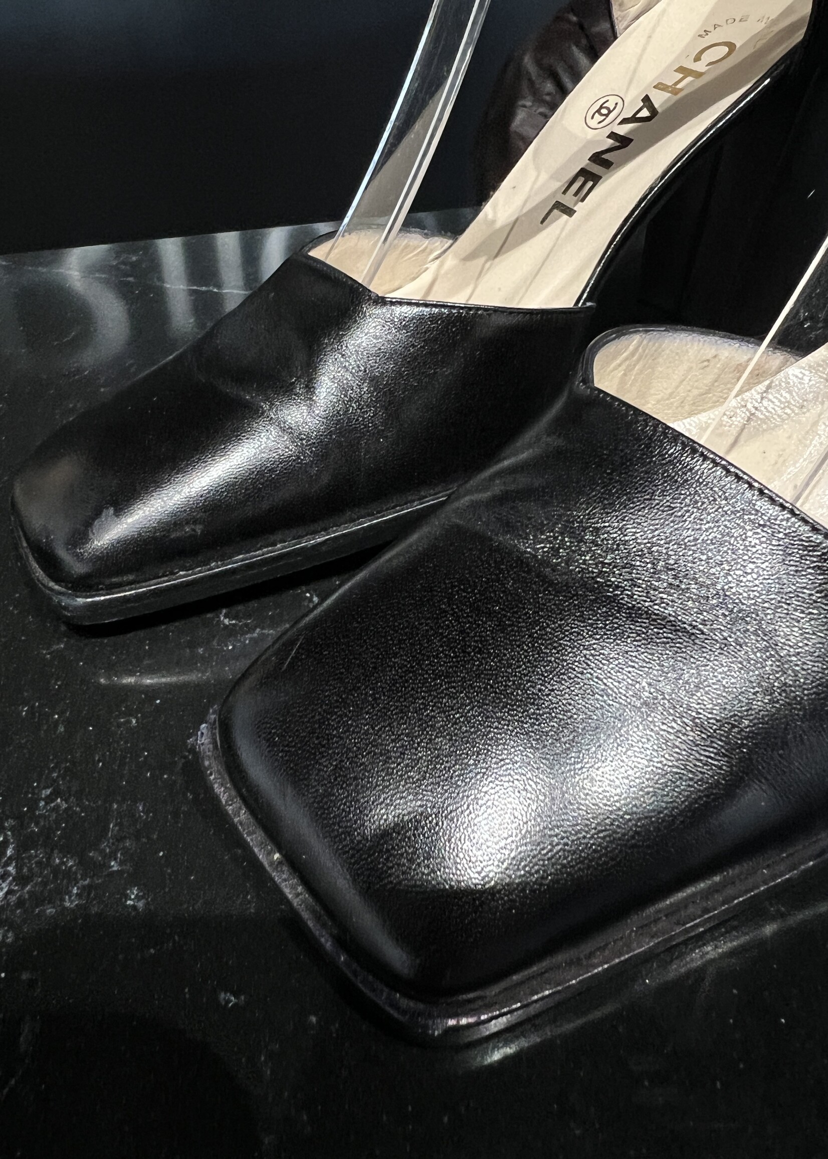 Chanel SOLD - Chanel Black Ankle Strap Pumps 36