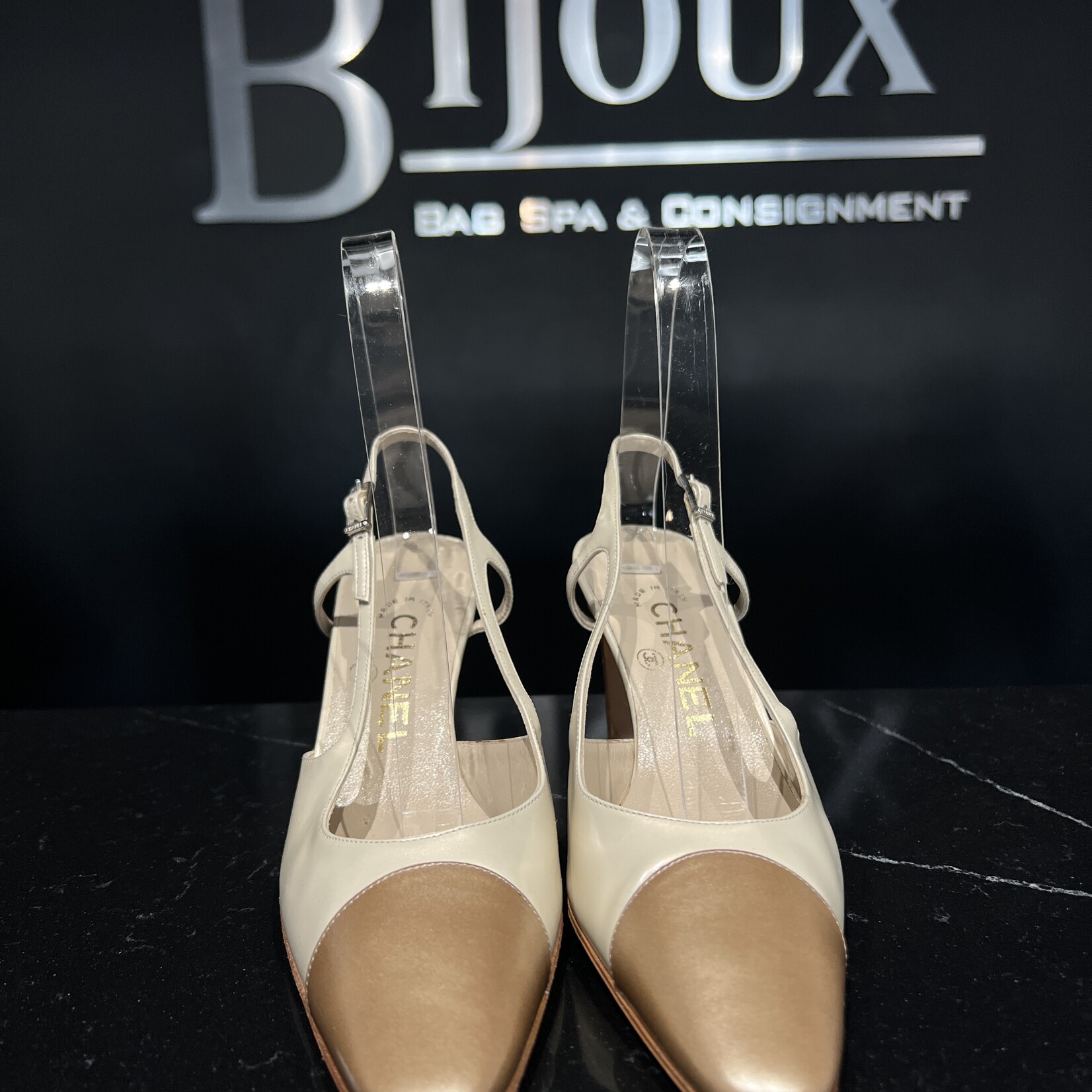 Chanel SOLD - Chanel Slingback Brown 36