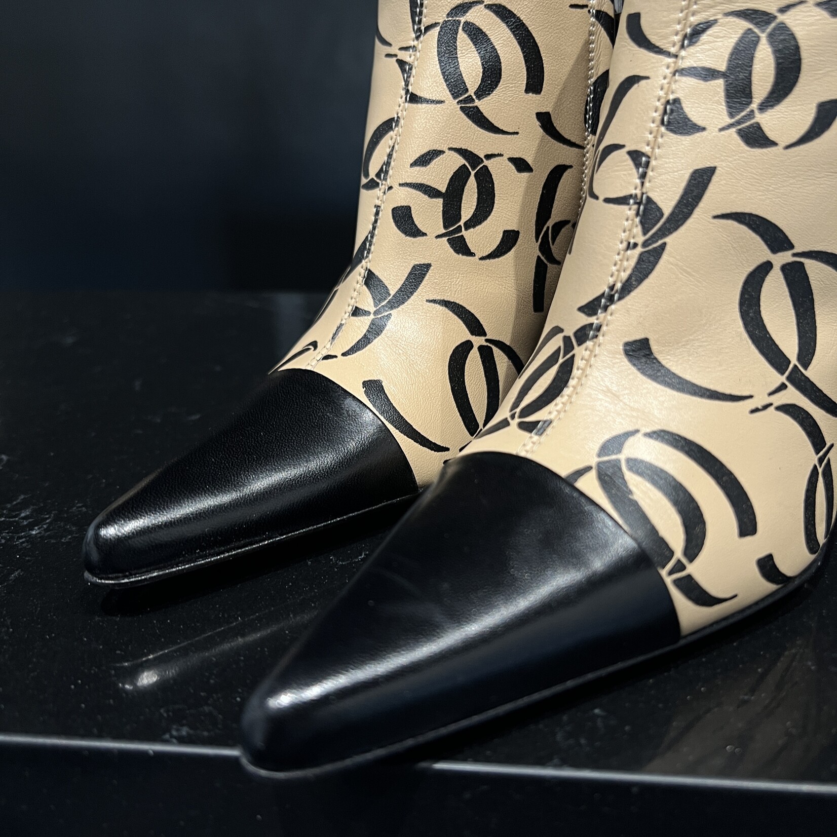 Chanel SOLD - Chanel CC Vintage Boots 35.5