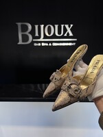 Prada Prada Gold Brocade Mule 35