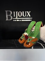 Prada Prada Orange Leaf Kitten Heels 35.5