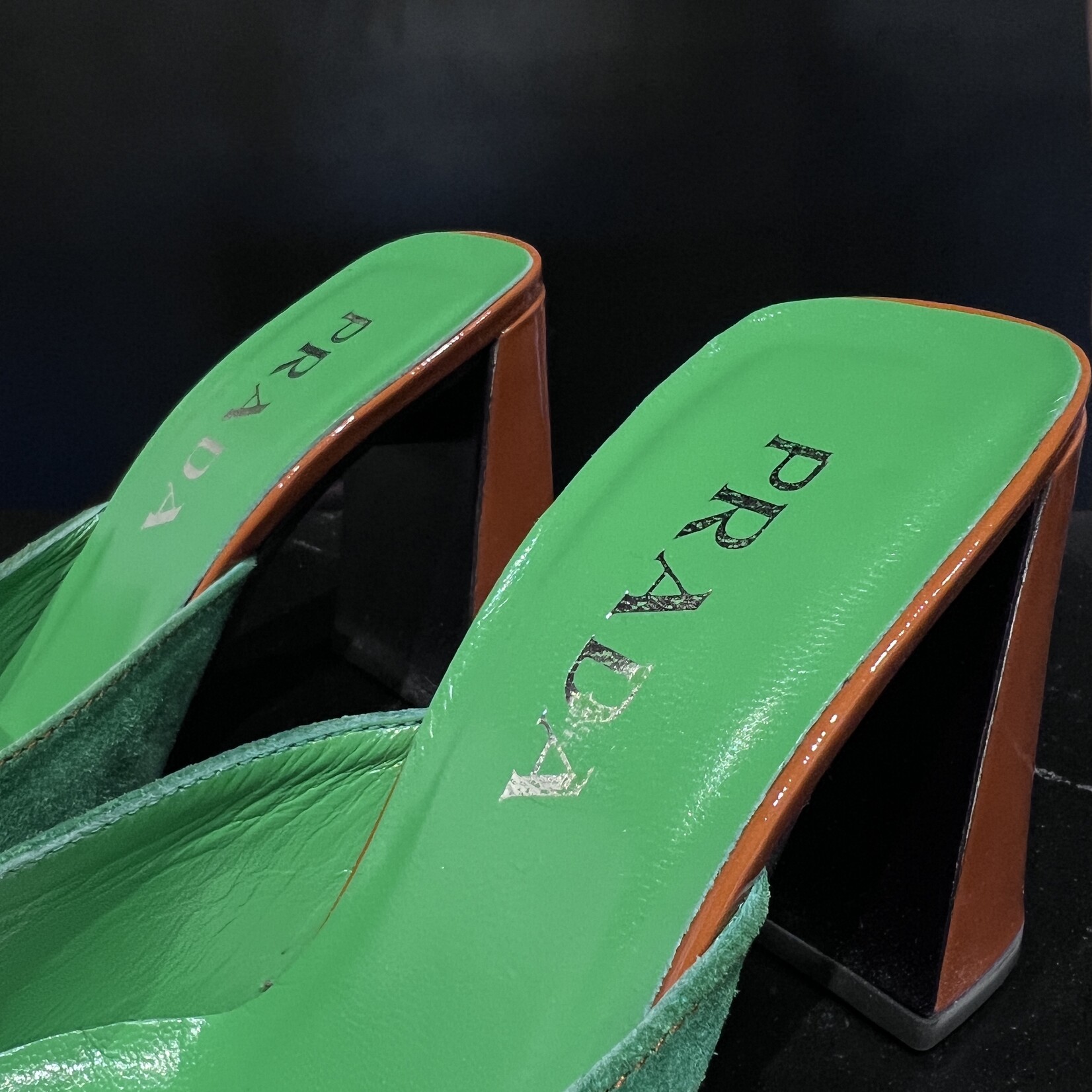 Prada Prada Orange Leaf Kitten Heels 35.5