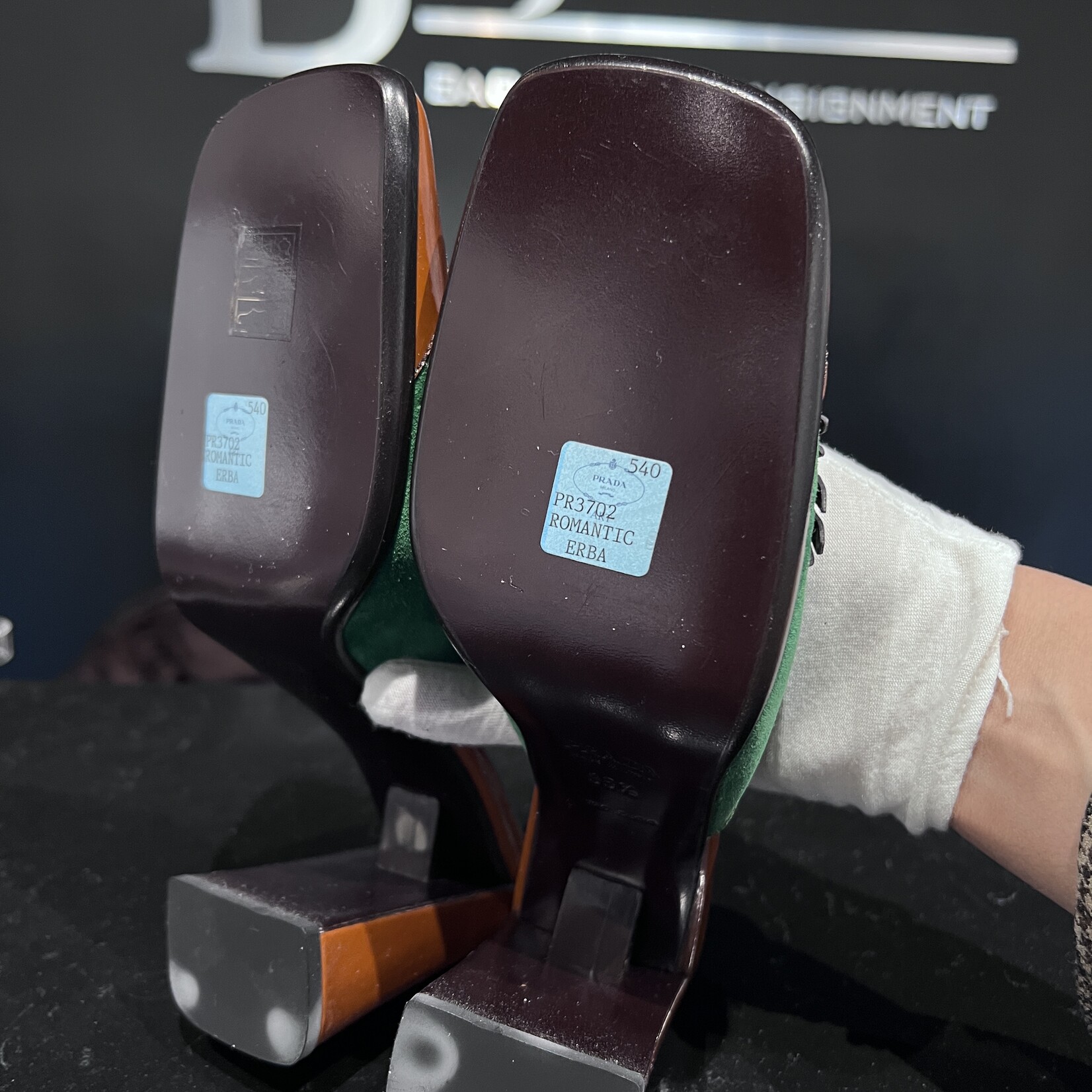 Prada Prada Orange Leaf Kitten Heels 35.5