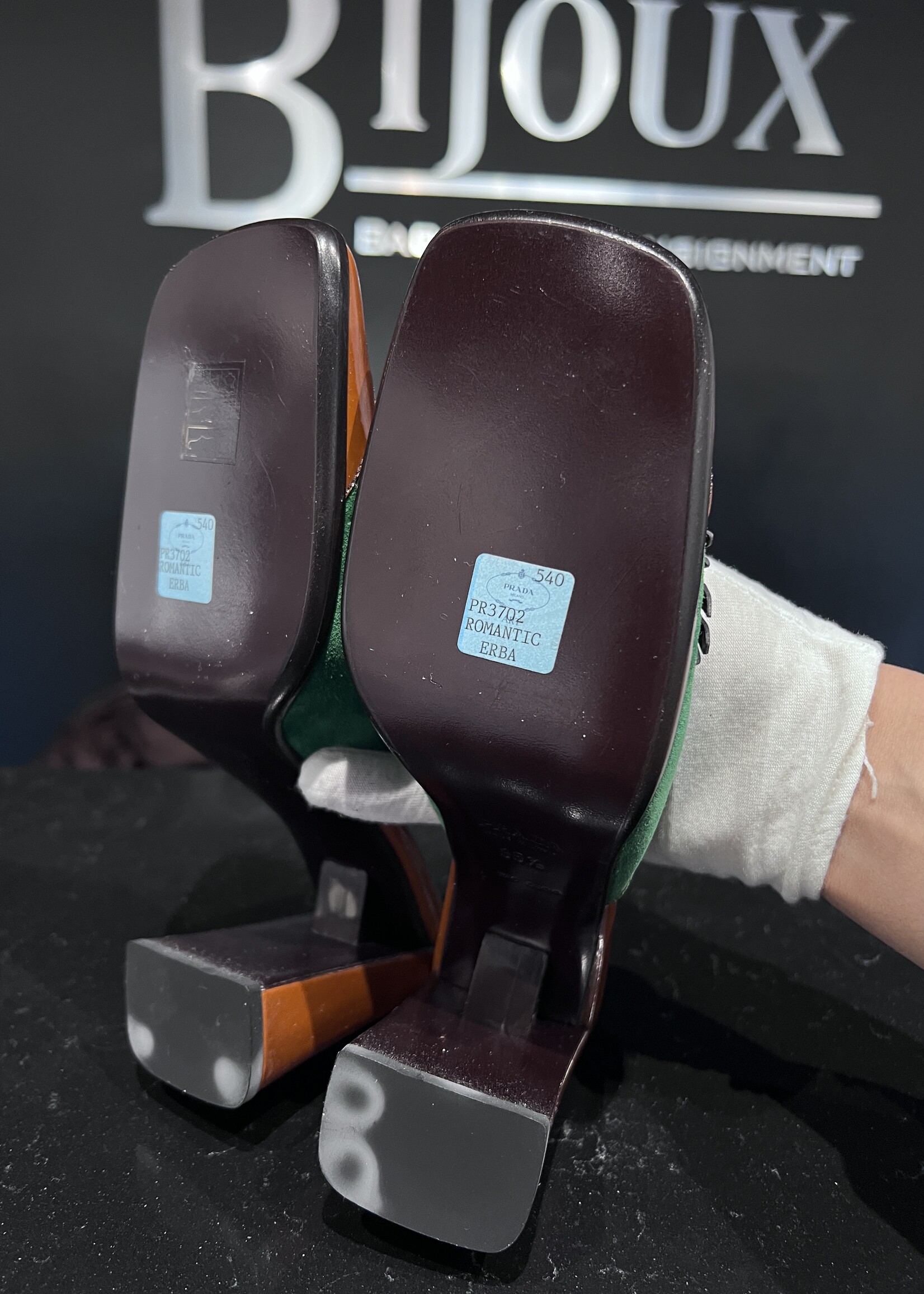 Prada Prada Orange Leaf Kitten Heels 35.5