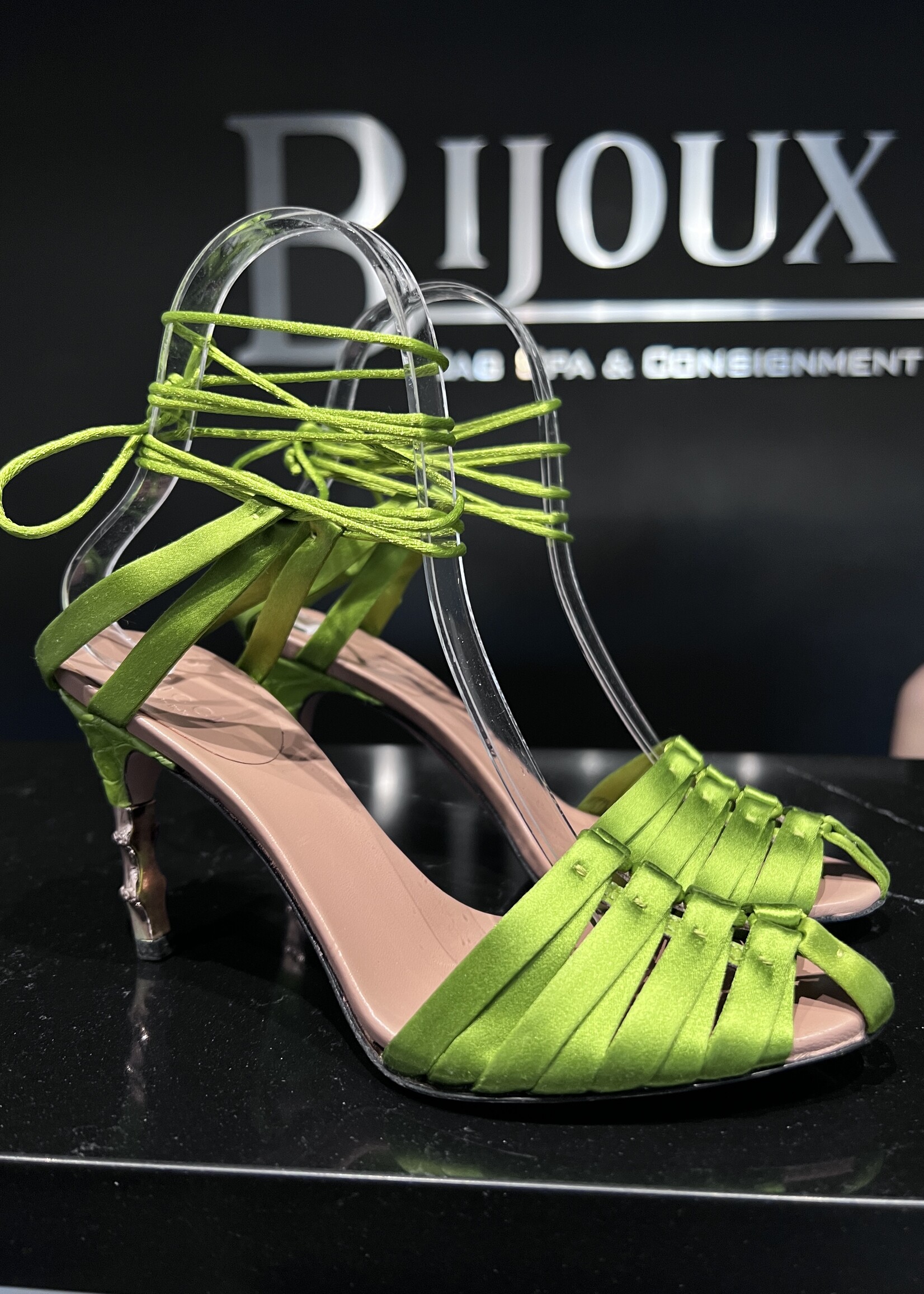 Gucci Gucci x Tom Ford Green Bamboo Heels 35.5