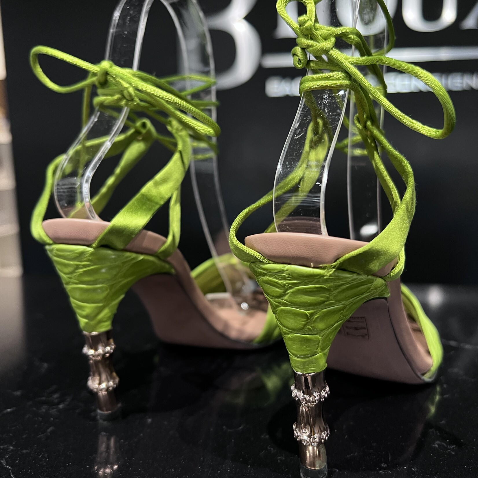 Gucci Gucci x Tom Ford Green Bamboo Heels 35.5