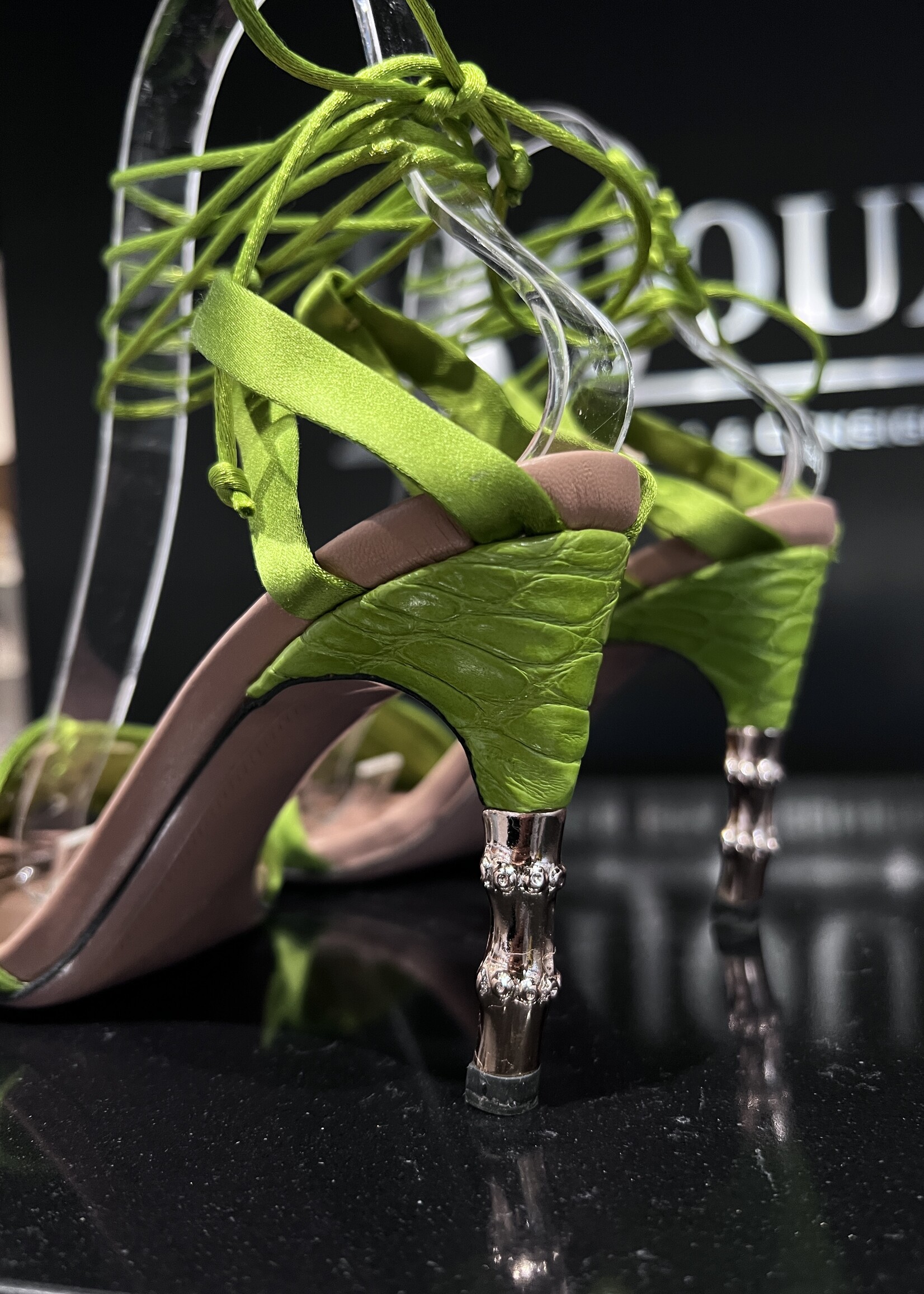 Gucci Gucci x Tom Ford Green Bamboo Heels 35.5