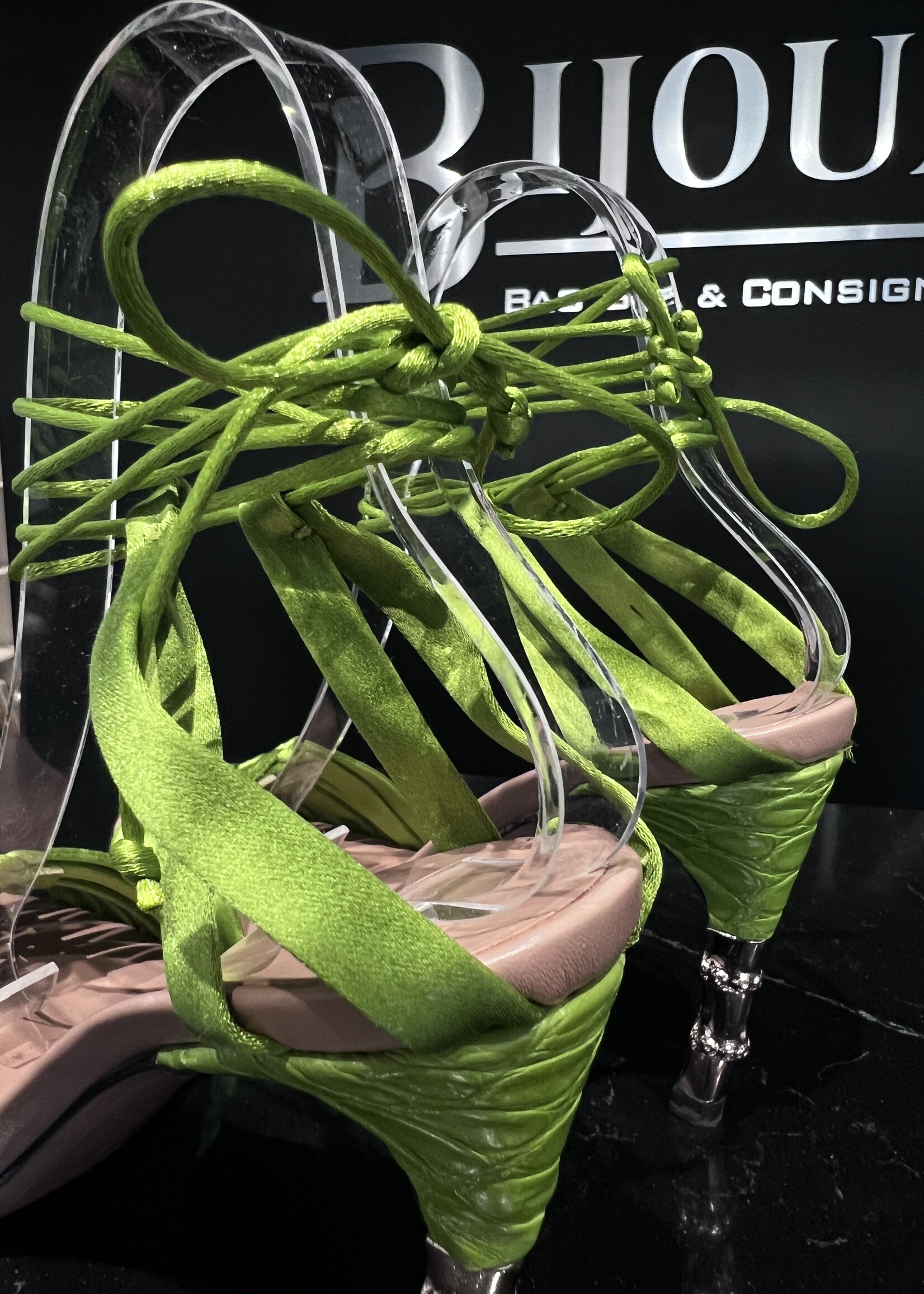 Gucci Gucci x Tom Ford Green Bamboo Heels 35.5