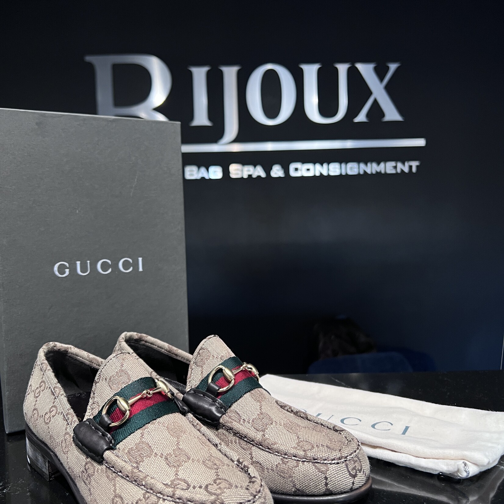 Gucci Gucci Canvas Heeled Loafers 36