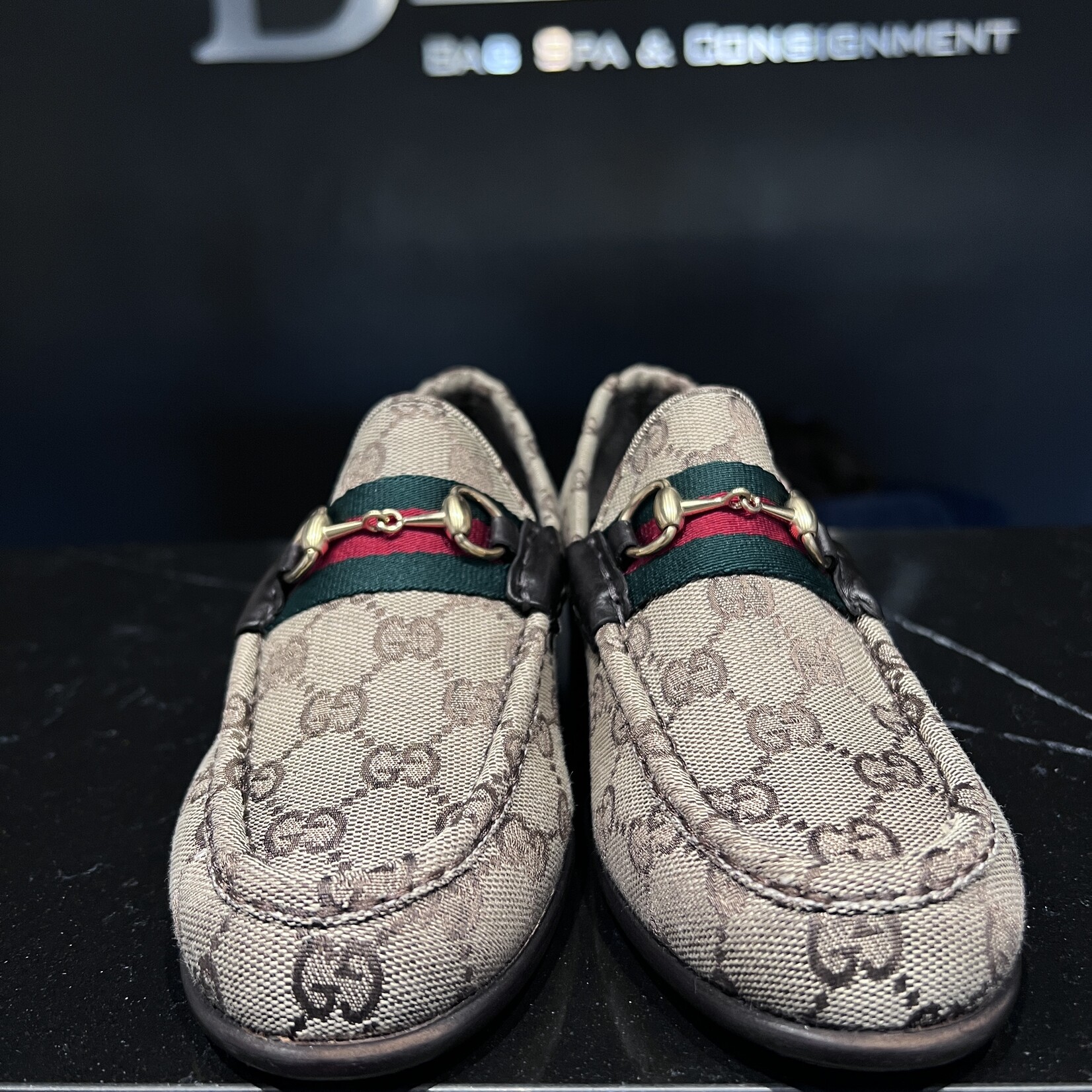 Gucci Gucci Canvas Heeled Loafers 36