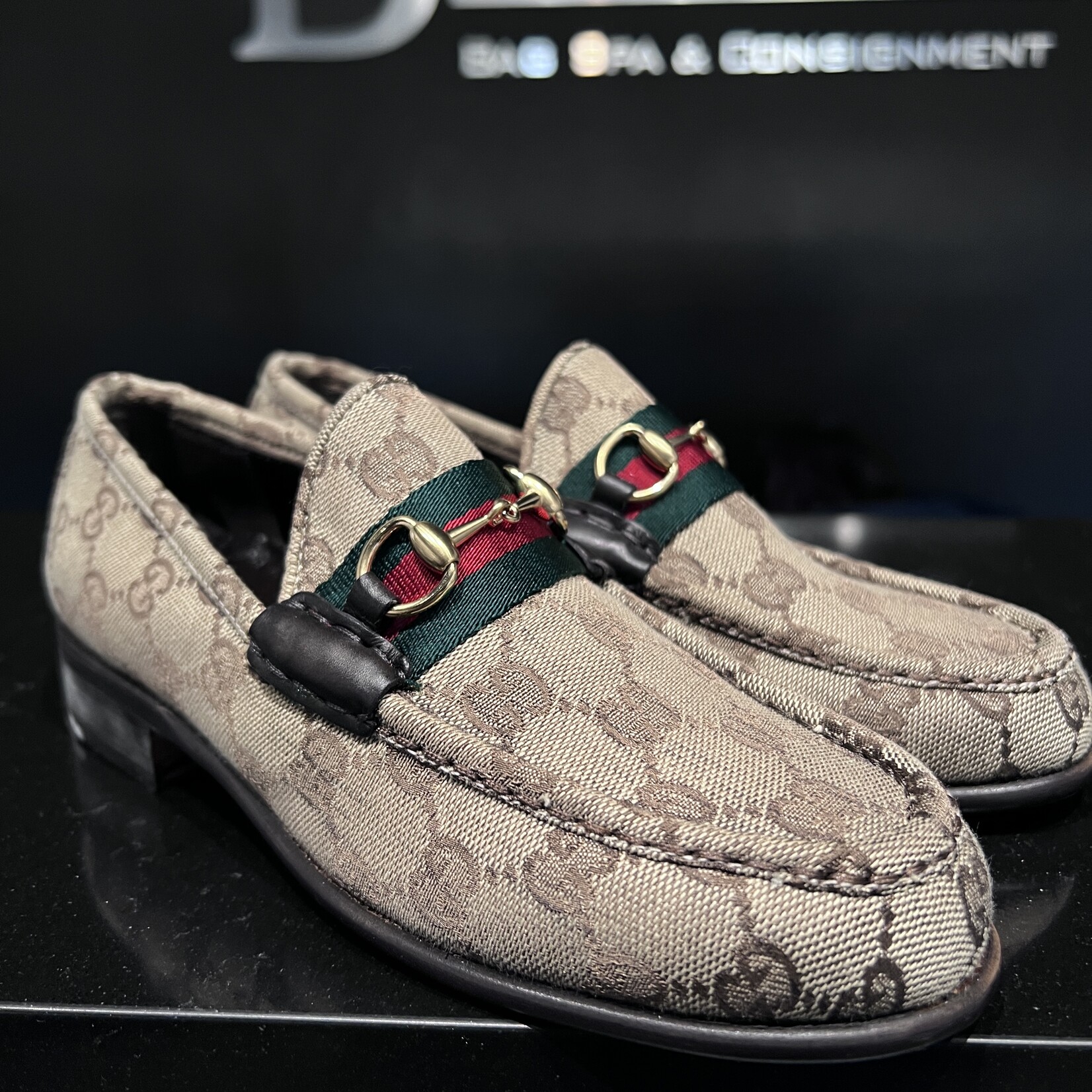 Gucci Gucci Canvas Heeled Loafers 36