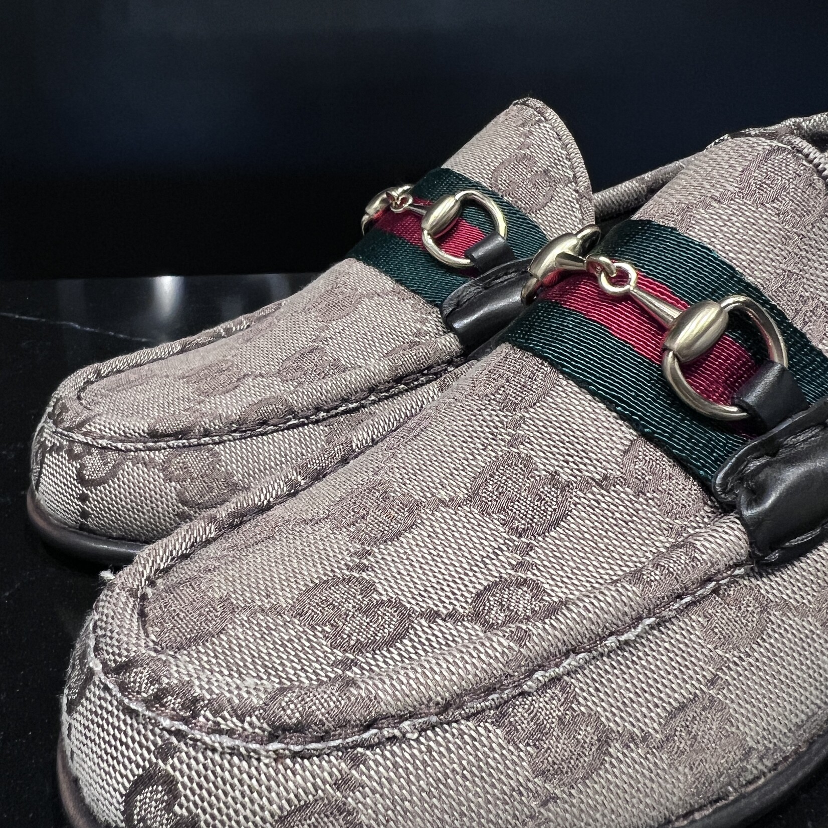 Gucci Gucci Canvas Heeled Loafers 36