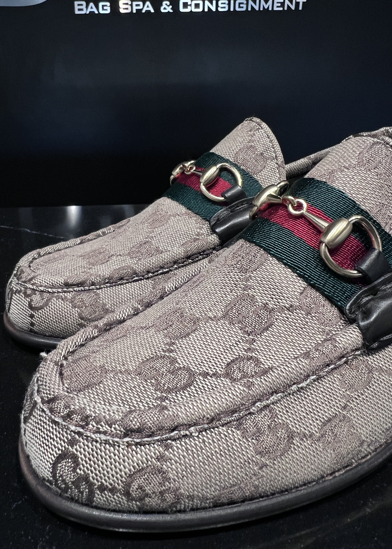 Gucci SOLD - Gucci Canvas Heeled Loafers 36