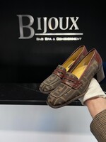 Fendi Fendi Burgundy Leather FF Loafers 35