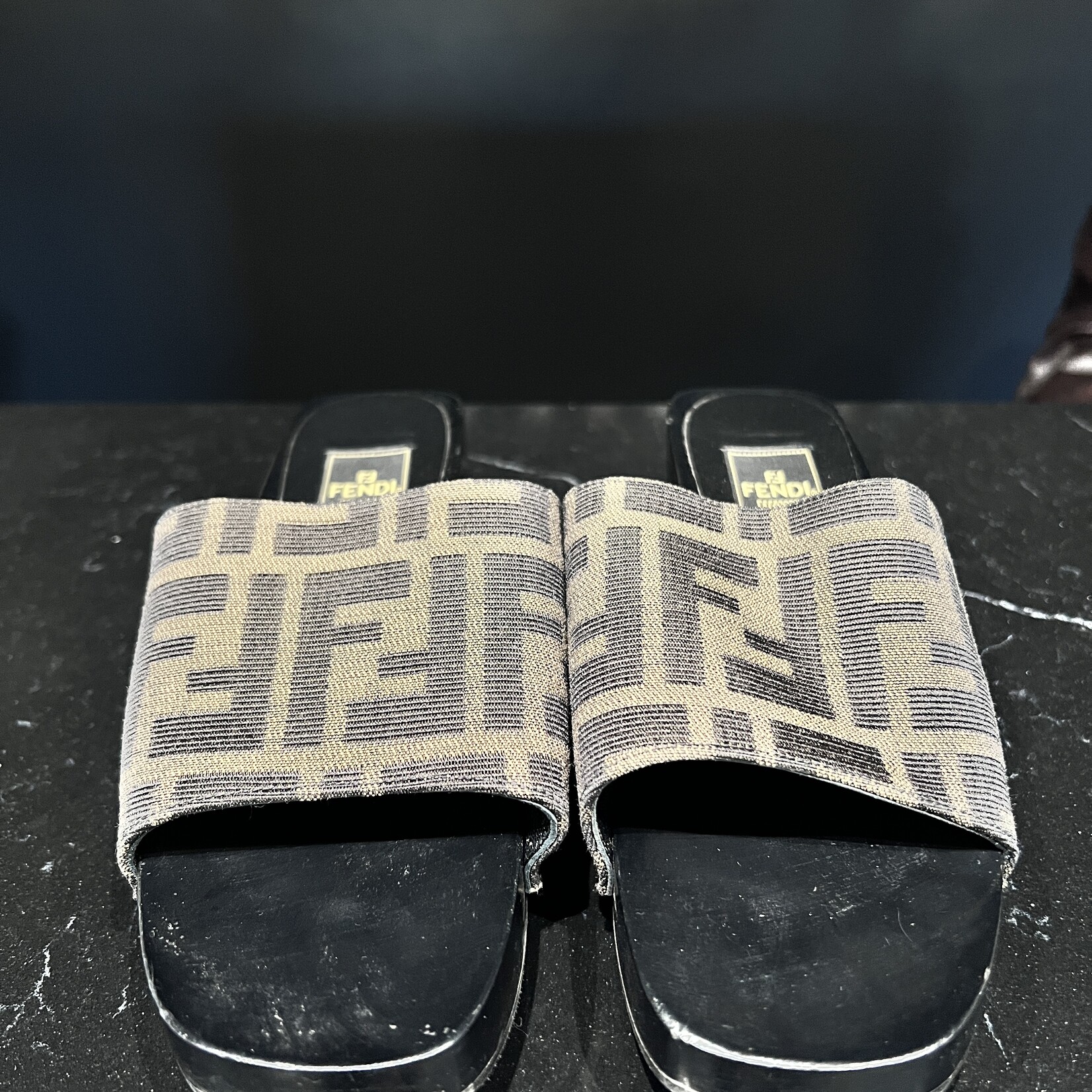 Fendi Fendi Monogram Heeled Slides