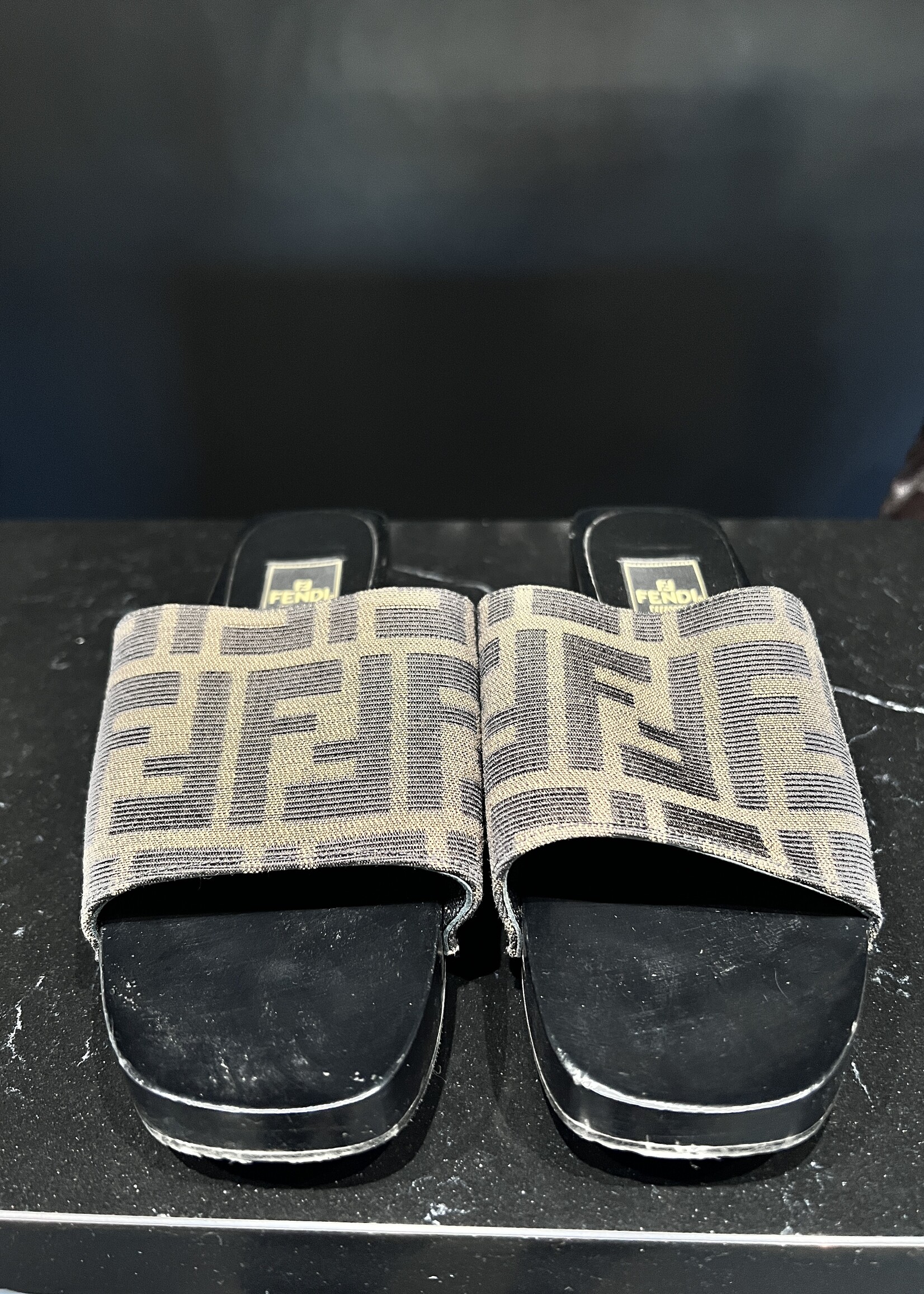 Fendi Fendi Monogram Heeled Slides