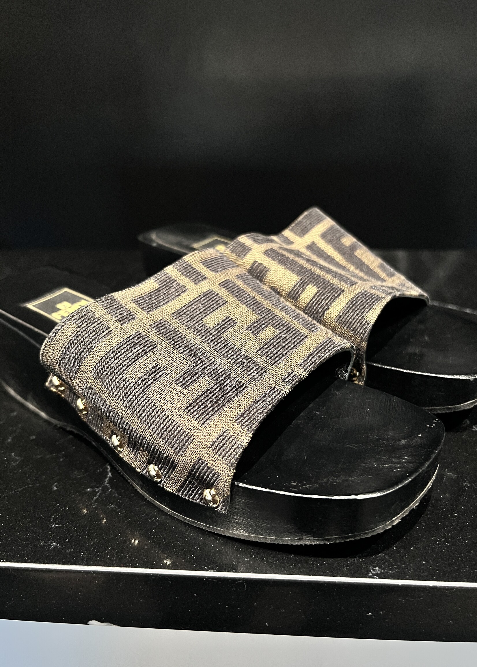 Fendi Fendi Monogram Heeled Slides