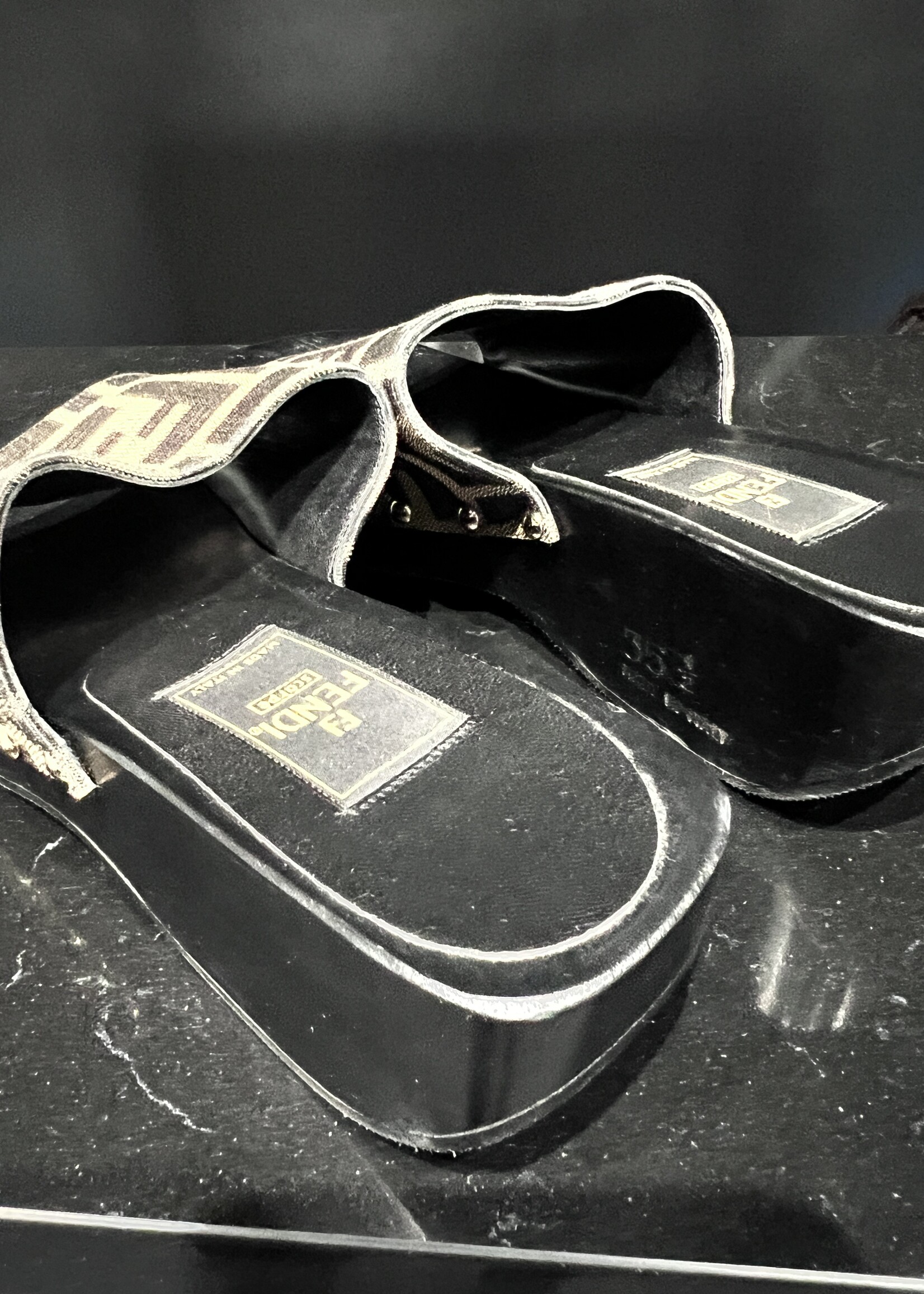 Fendi Fendi Monogram Heeled Slides