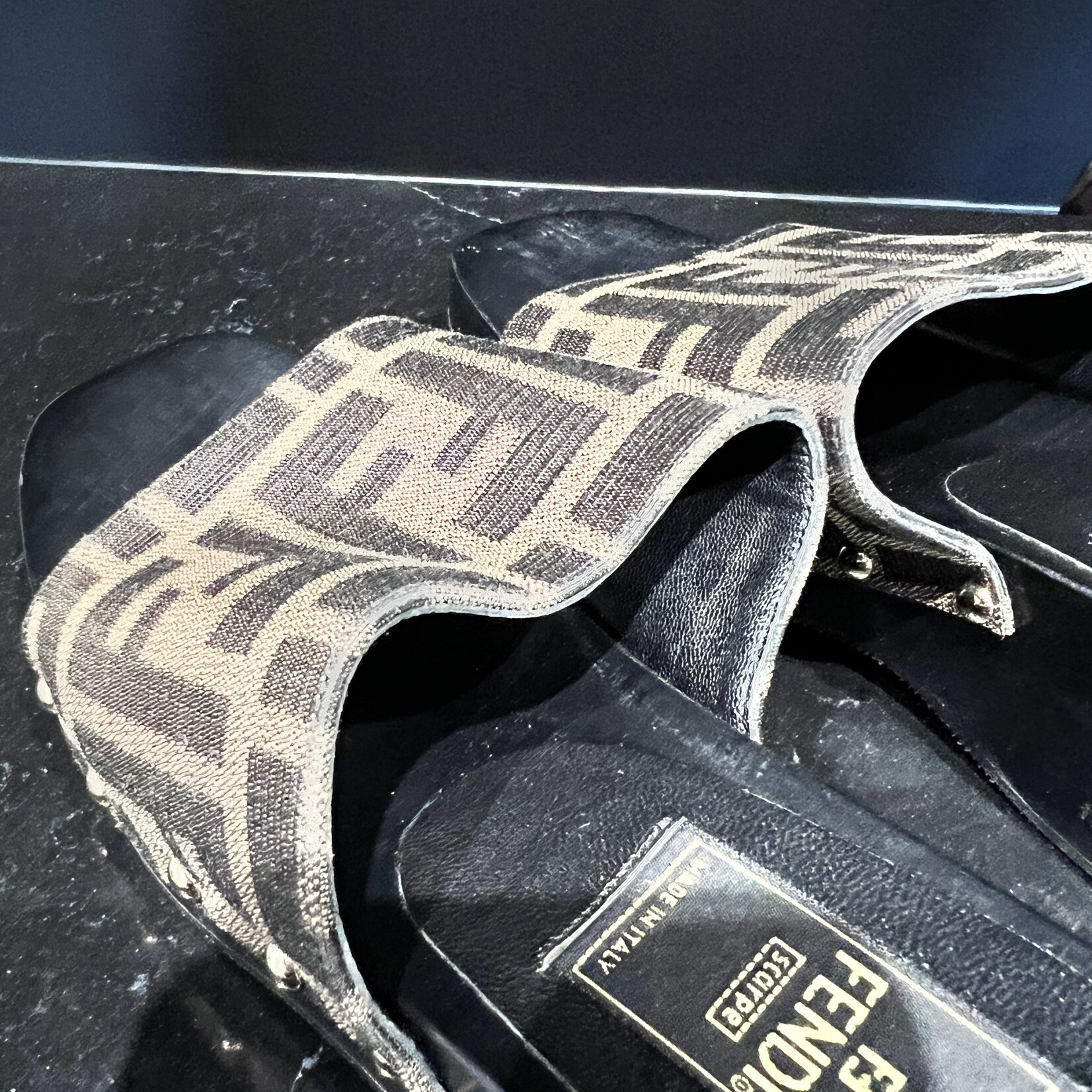 Fendi Fendi Monogram Heeled Slides