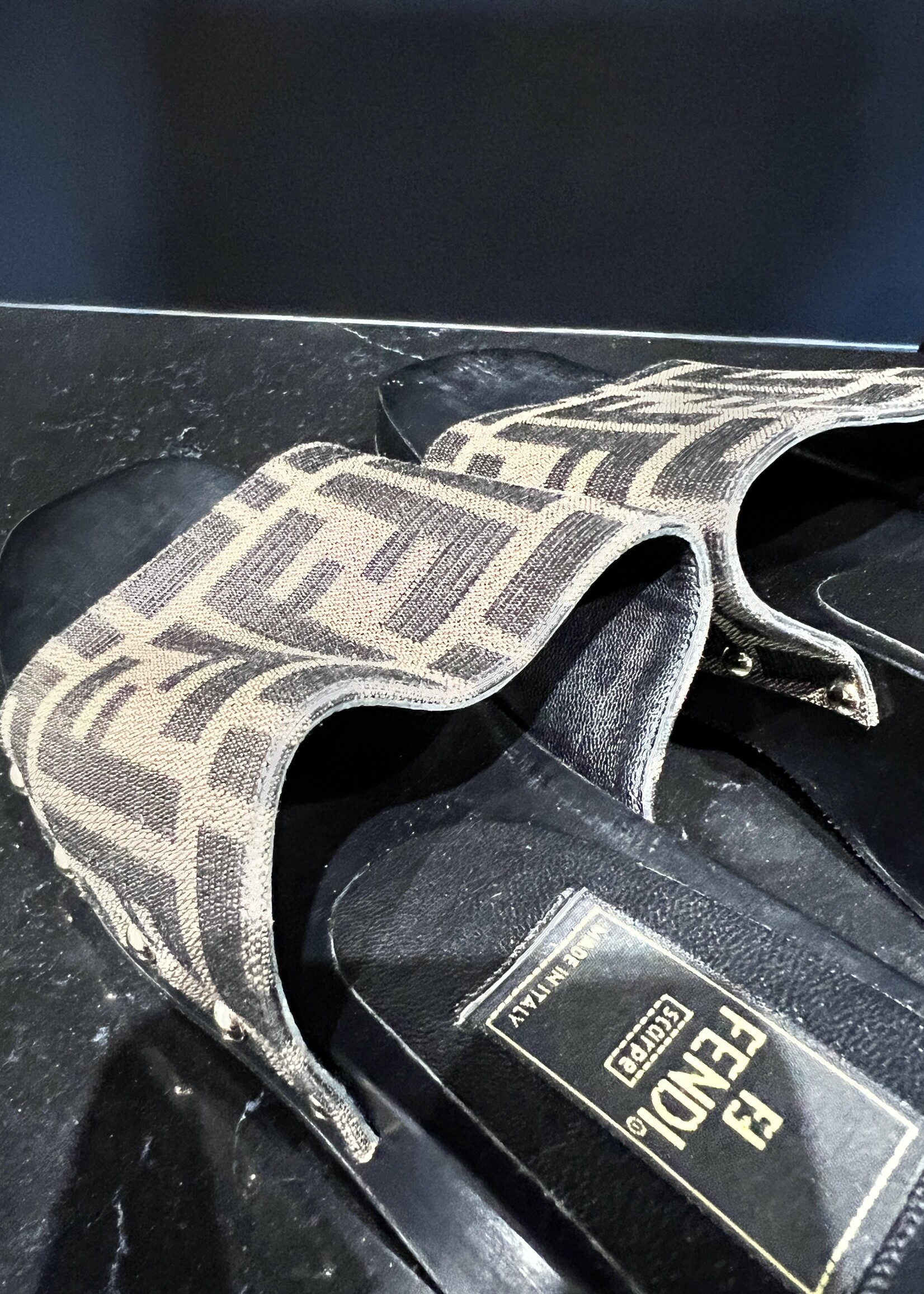 Fendi Fendi Monogram Heeled Slides