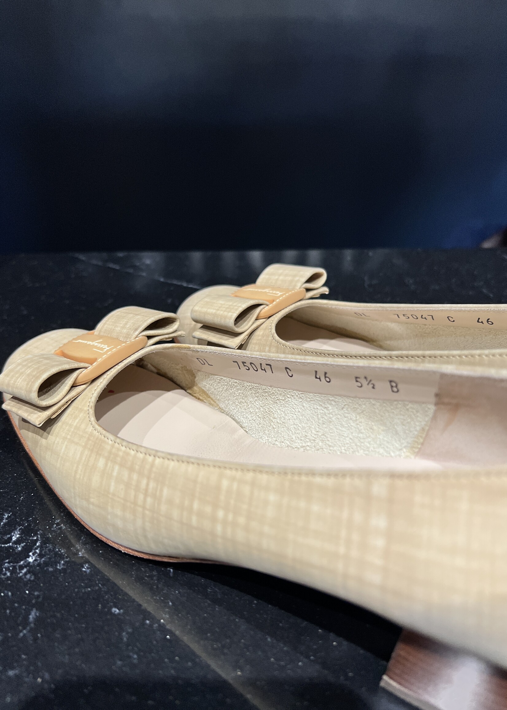 Salvatore Ferragamo Ferragamo Creme Plaid Heeled Loafers