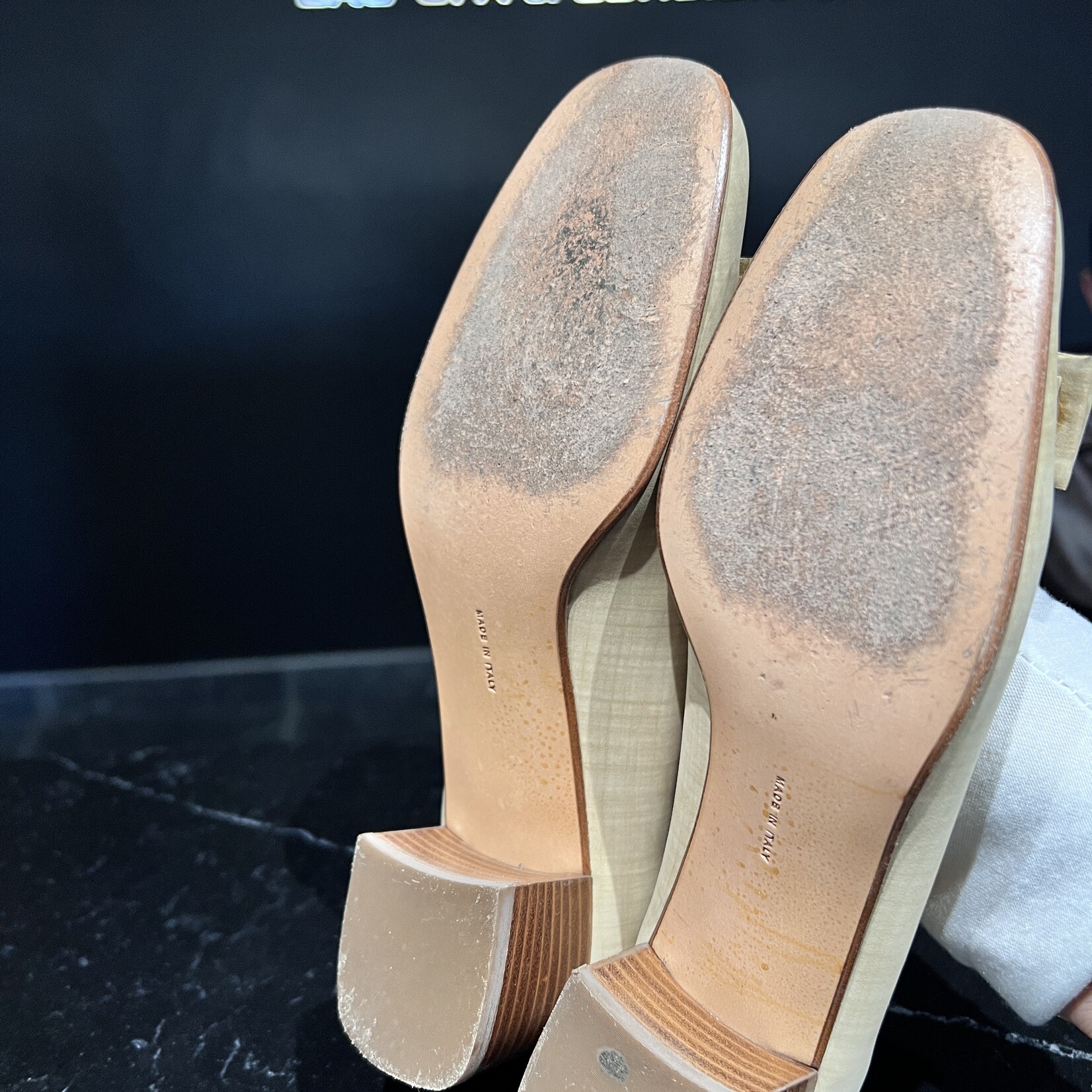 Salvatore Ferragamo Ferragamo Creme Plaid Heeled Loafers