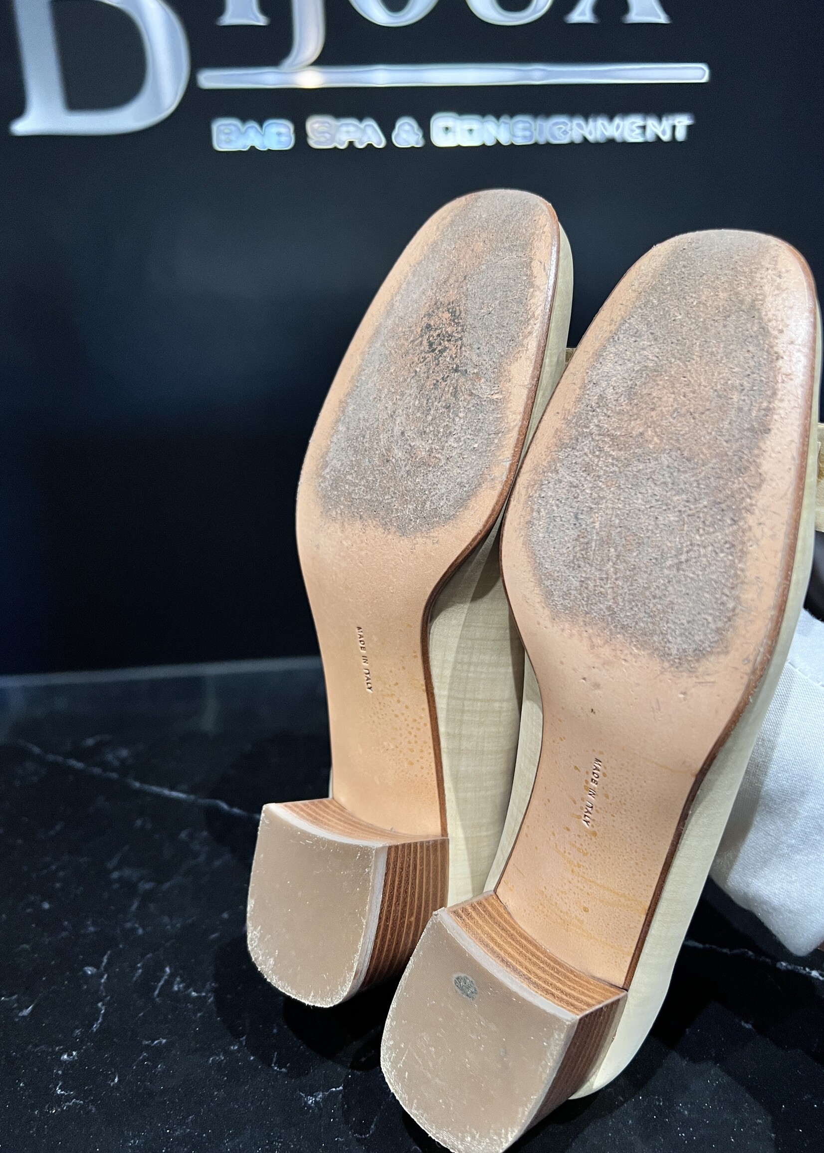 Salvatore Ferragamo Ferragamo Creme Plaid Heeled Loafers