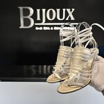 Versace Versace Metallic Tie Up Heels 36