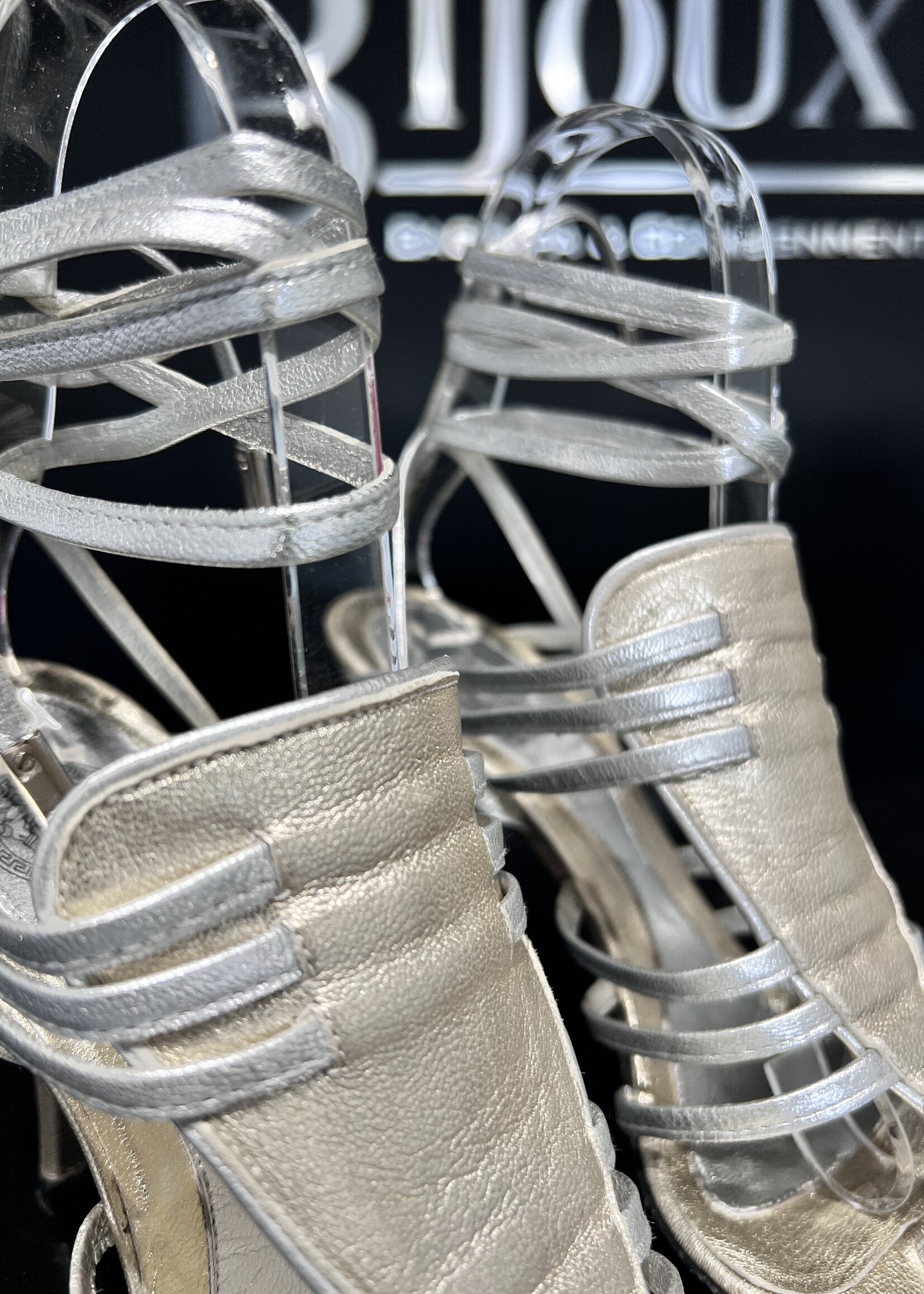 Versace Versace Metallic Tie Up Heels 36