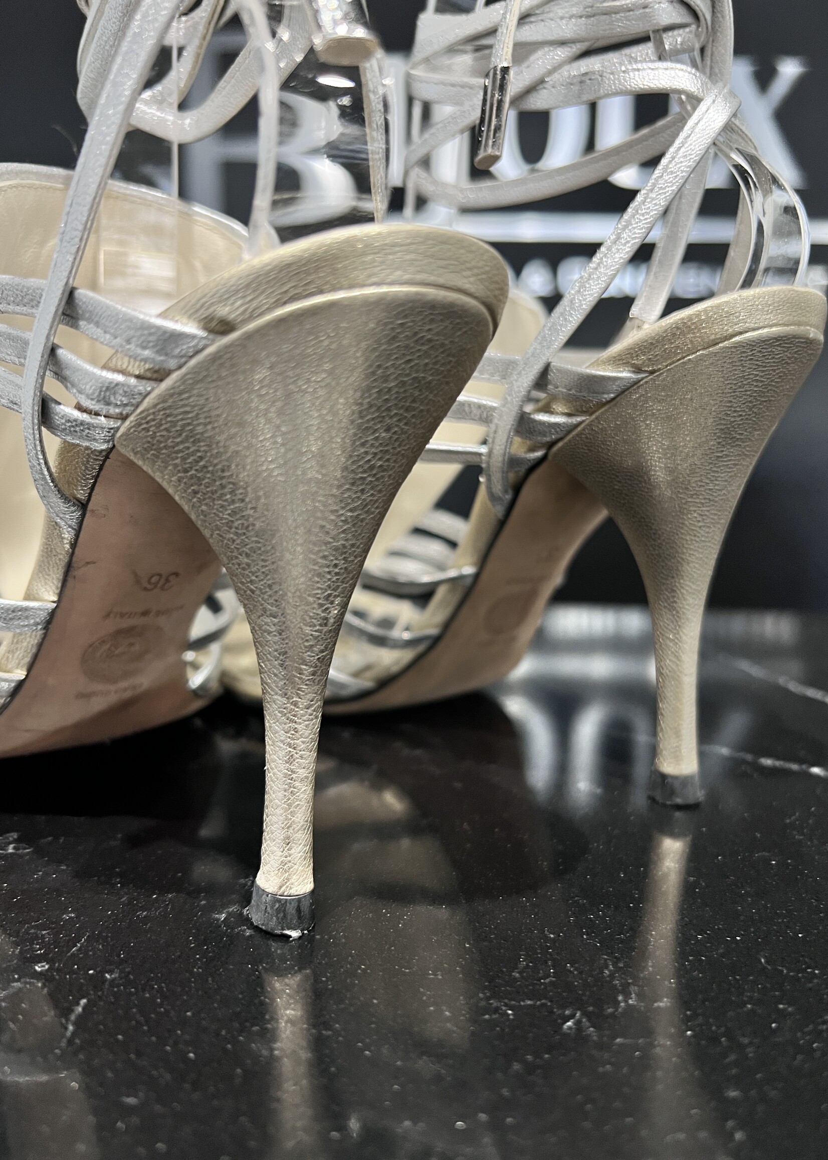 Versace Versace Metallic Tie Up Heels 36