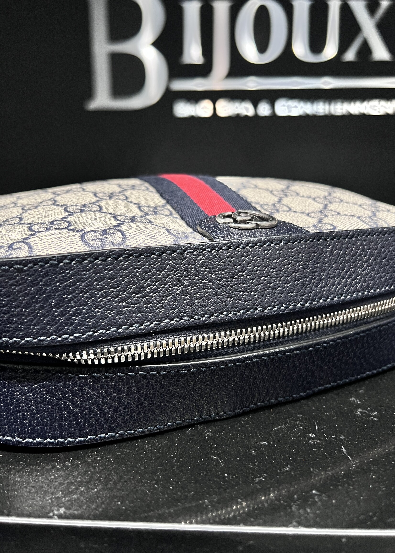 Gucci Gucci Navy Ophidia Camera Crossbody Bag