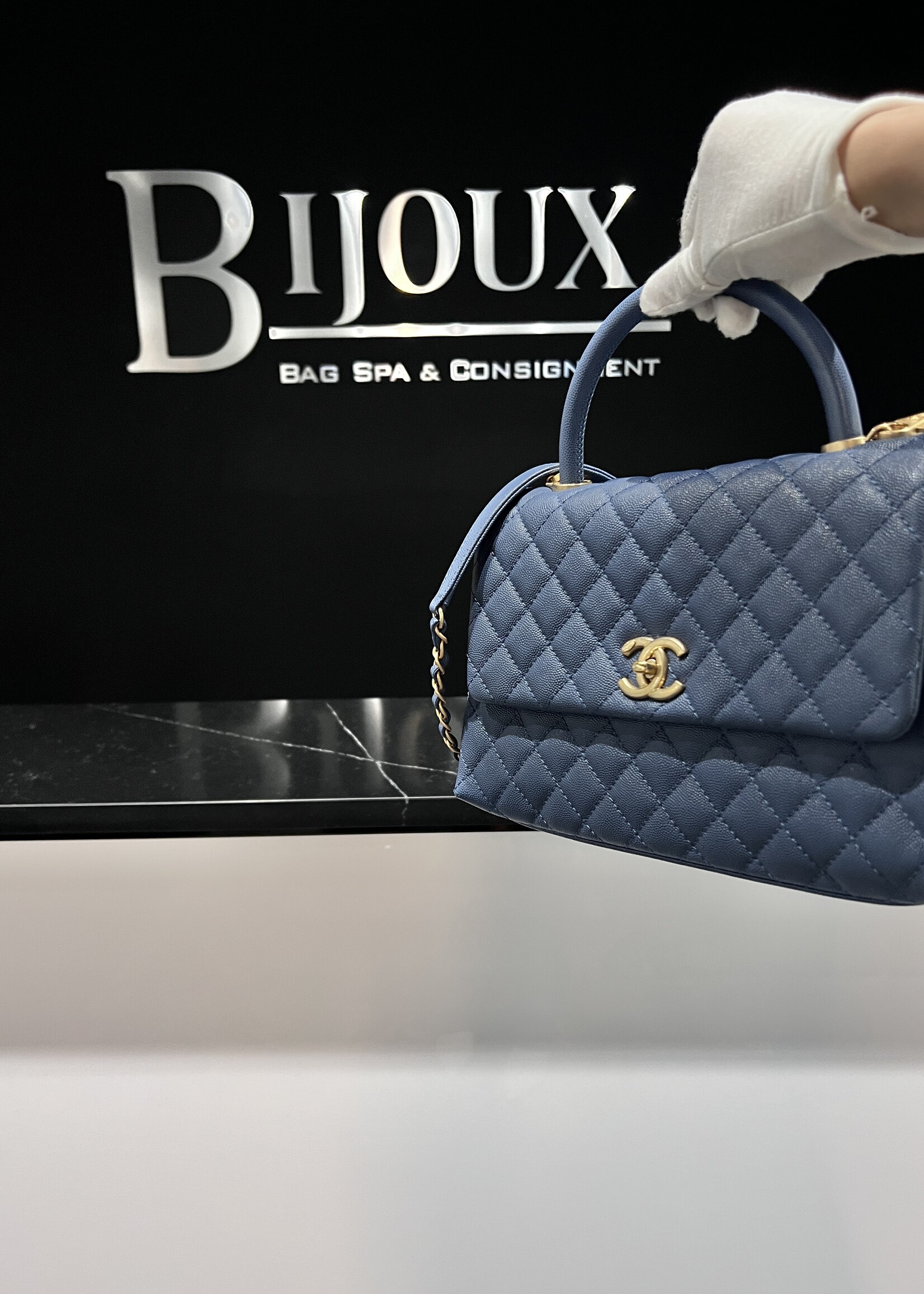 Chanel SOLD - Chanel Medium Coco Handle Blue
