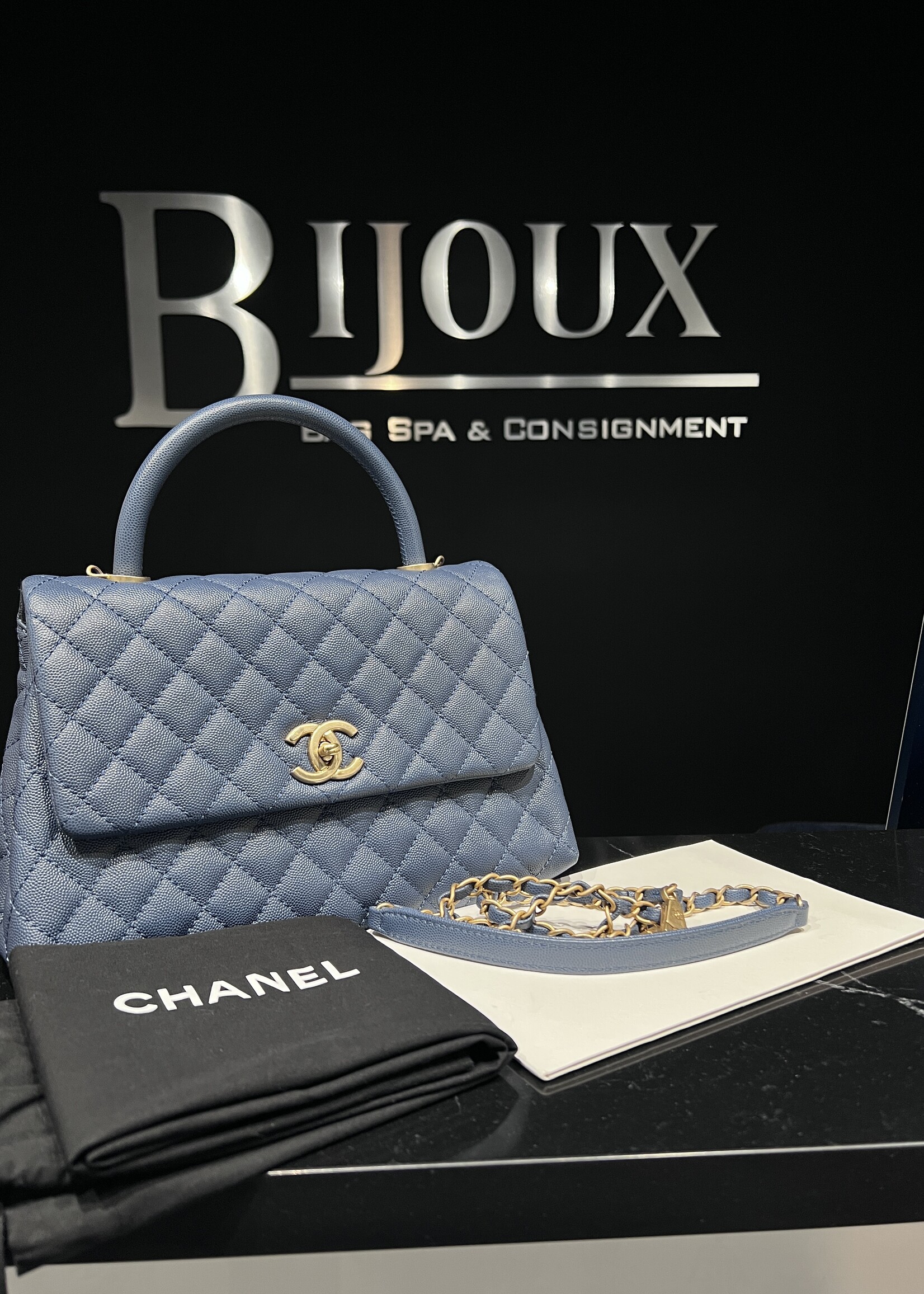 Chanel SOLD - Chanel Medium Coco Handle Blue