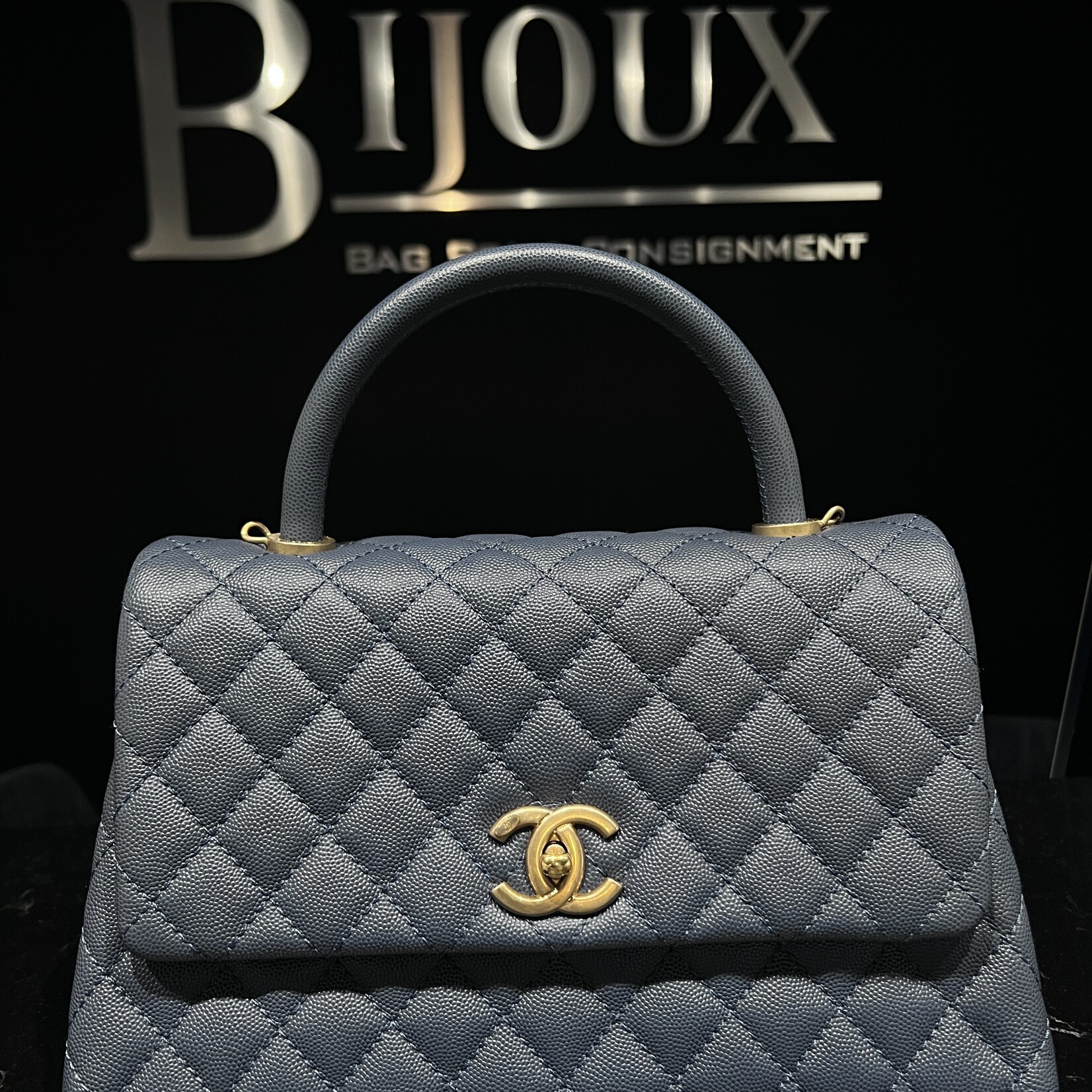Chanel SOLD - Chanel Medium Coco Handle Blue
