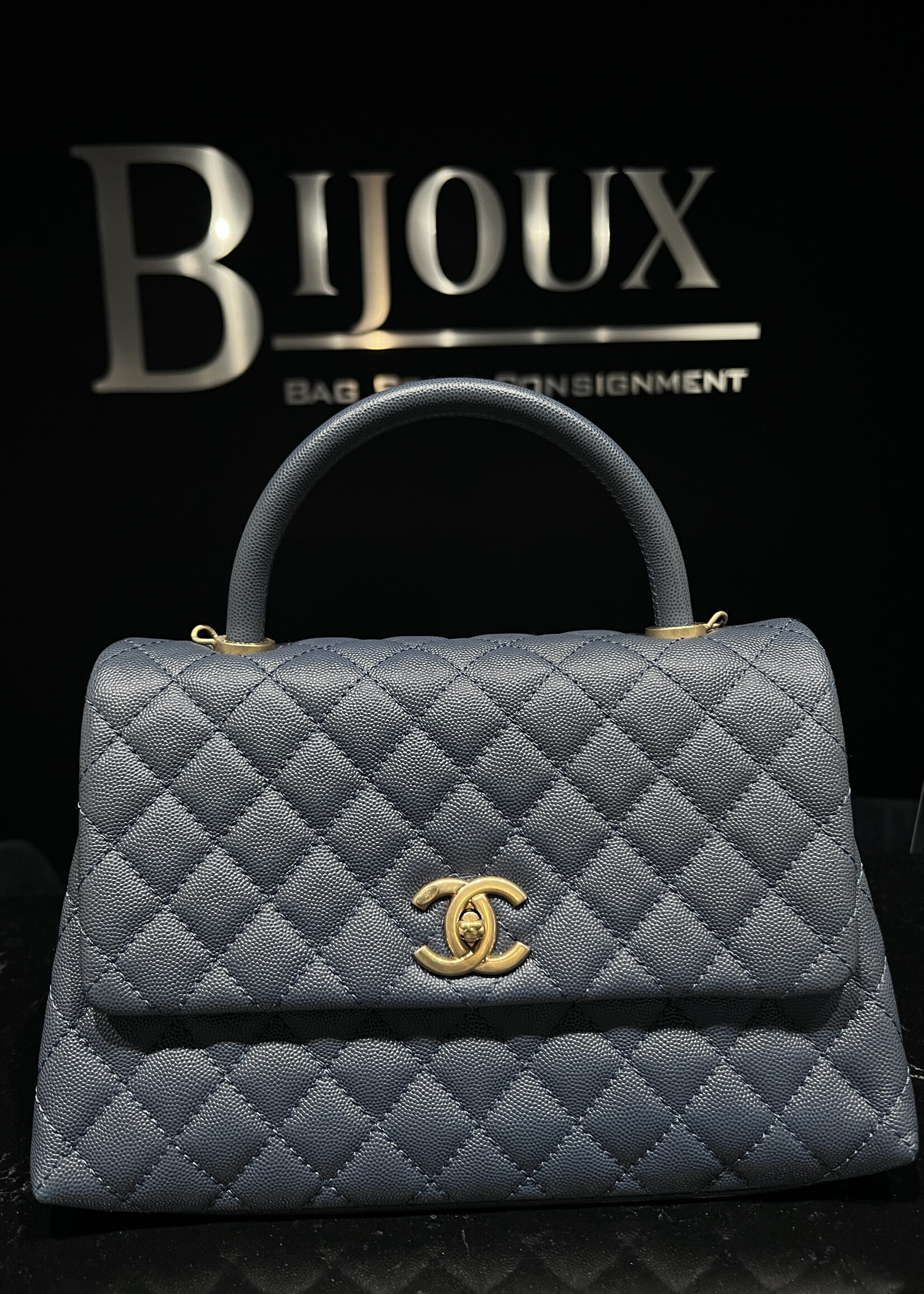 Chanel SOLD - Chanel Medium Coco Handle Blue