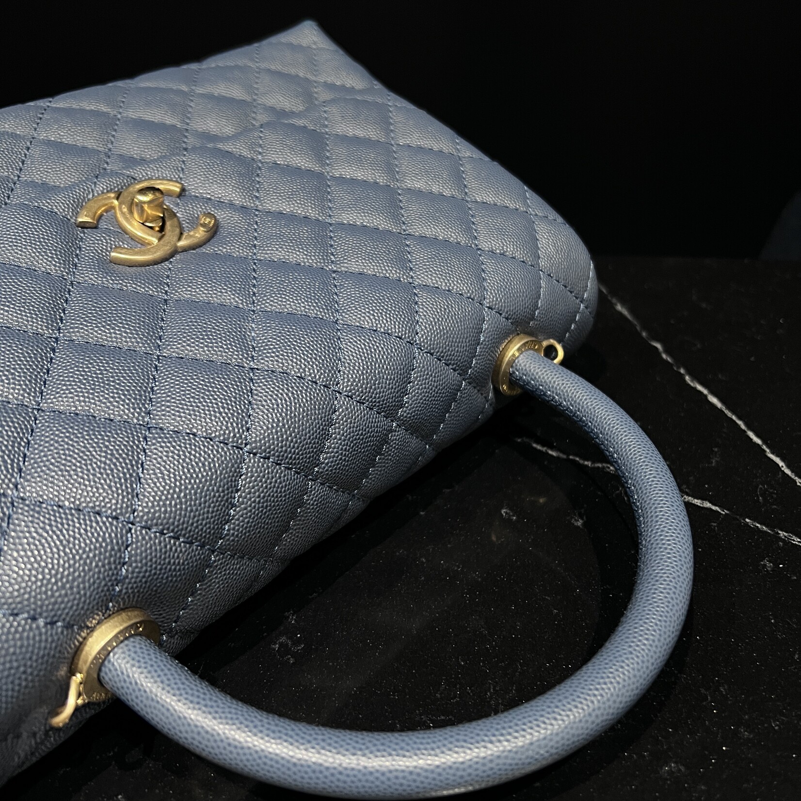 Chanel SOLD - Chanel Medium Coco Handle Blue
