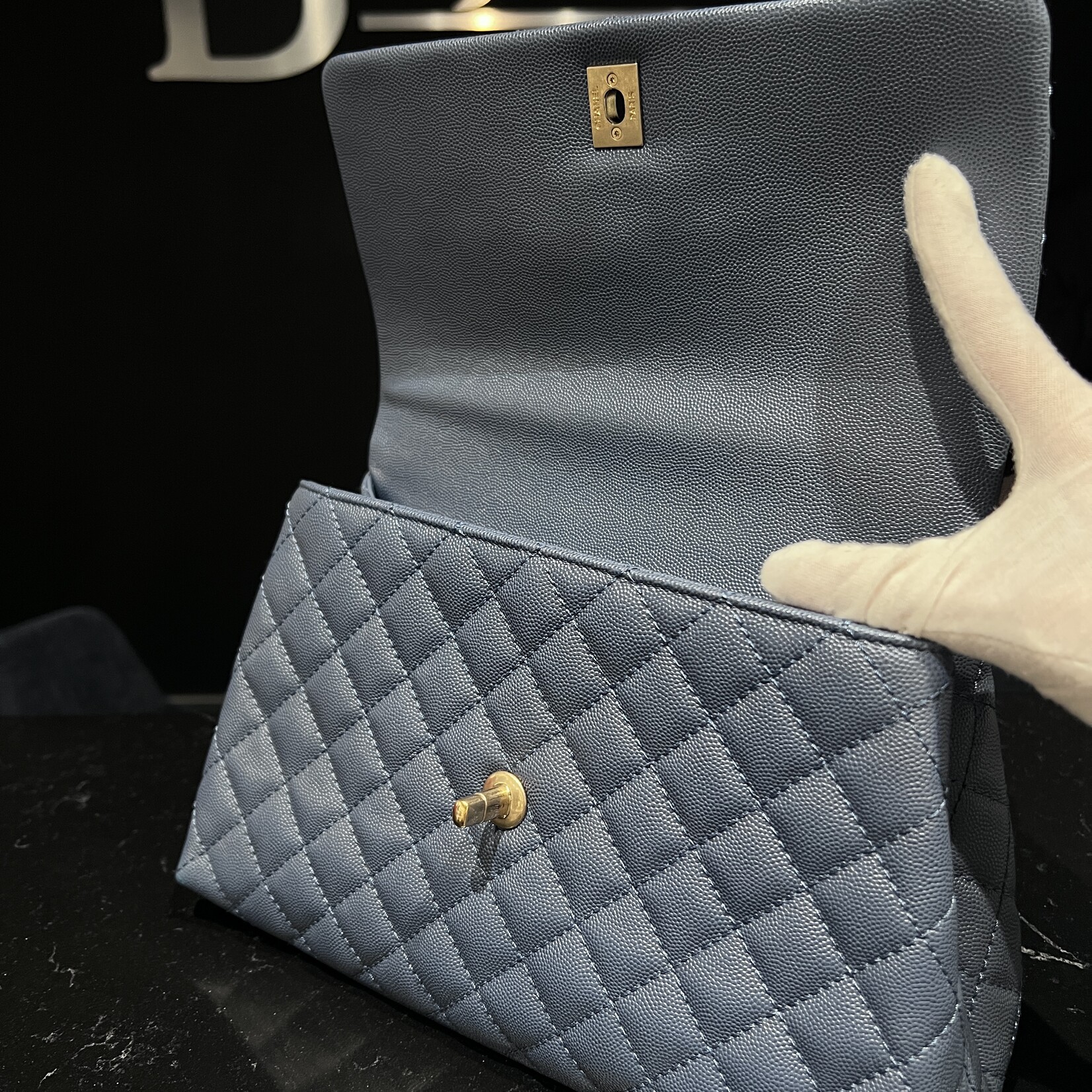 Chanel SOLD - Chanel Medium Coco Handle Blue