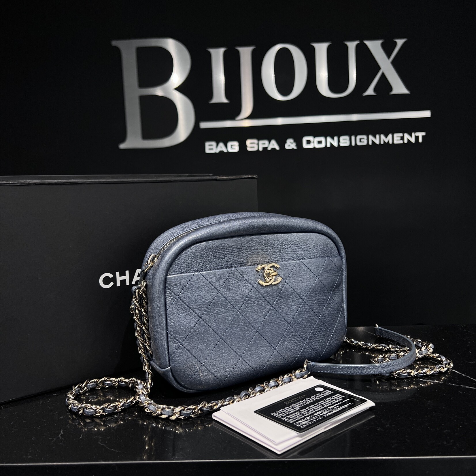 Chanel SOLD - Chanel Small Casual Trip Camera Case Blue