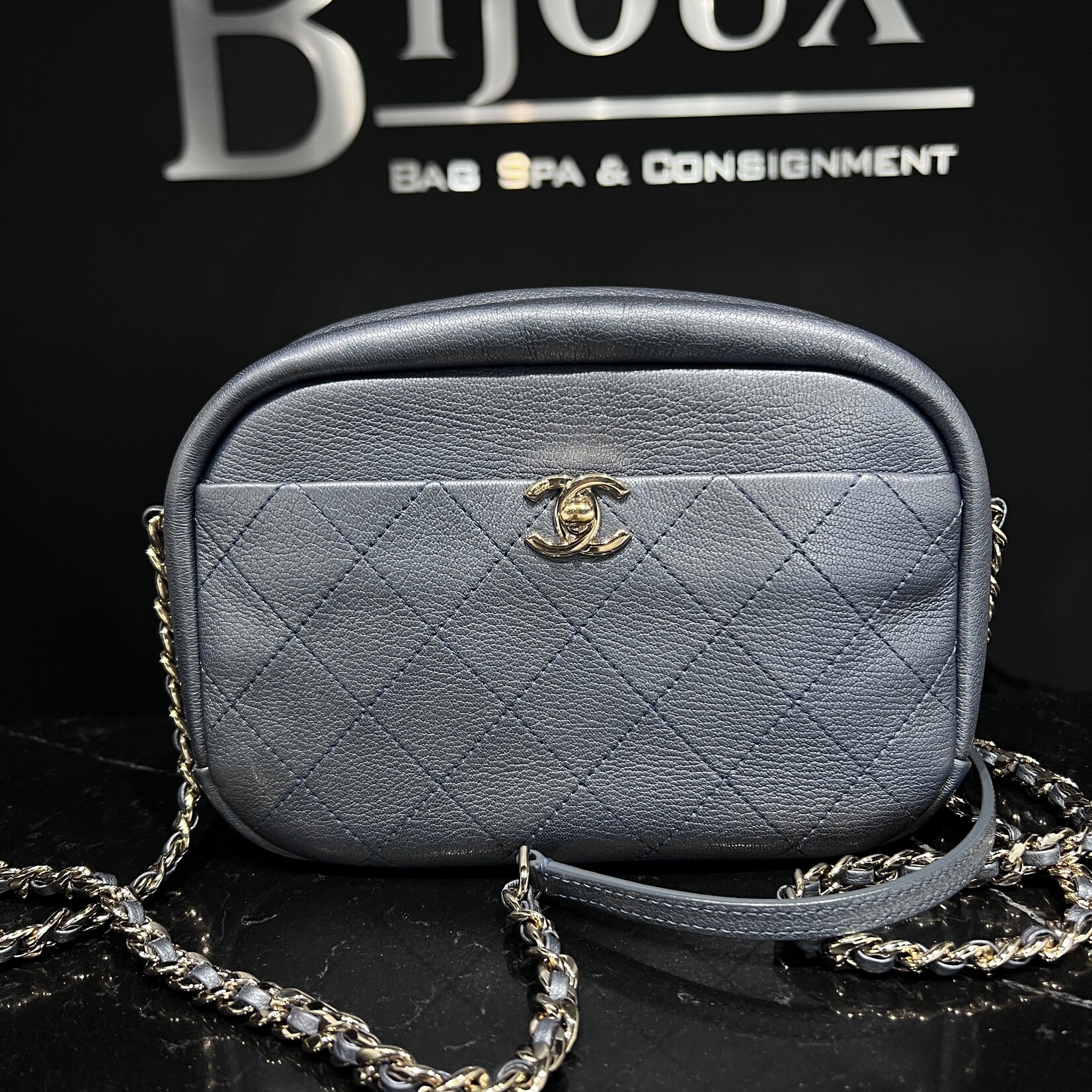 Chanel SOLD - Chanel Small Casual Trip Camera Case Blue