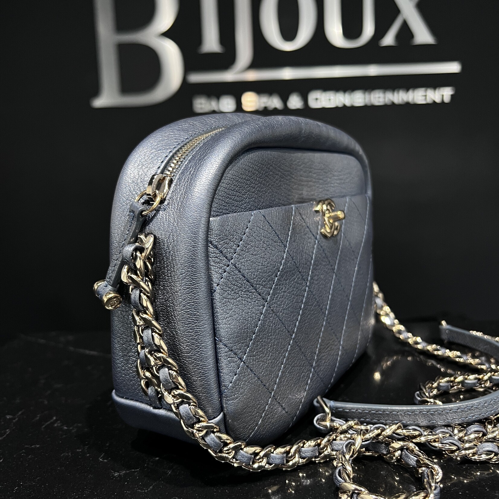 Chanel SOLD - Chanel Small Casual Trip Camera Case Blue
