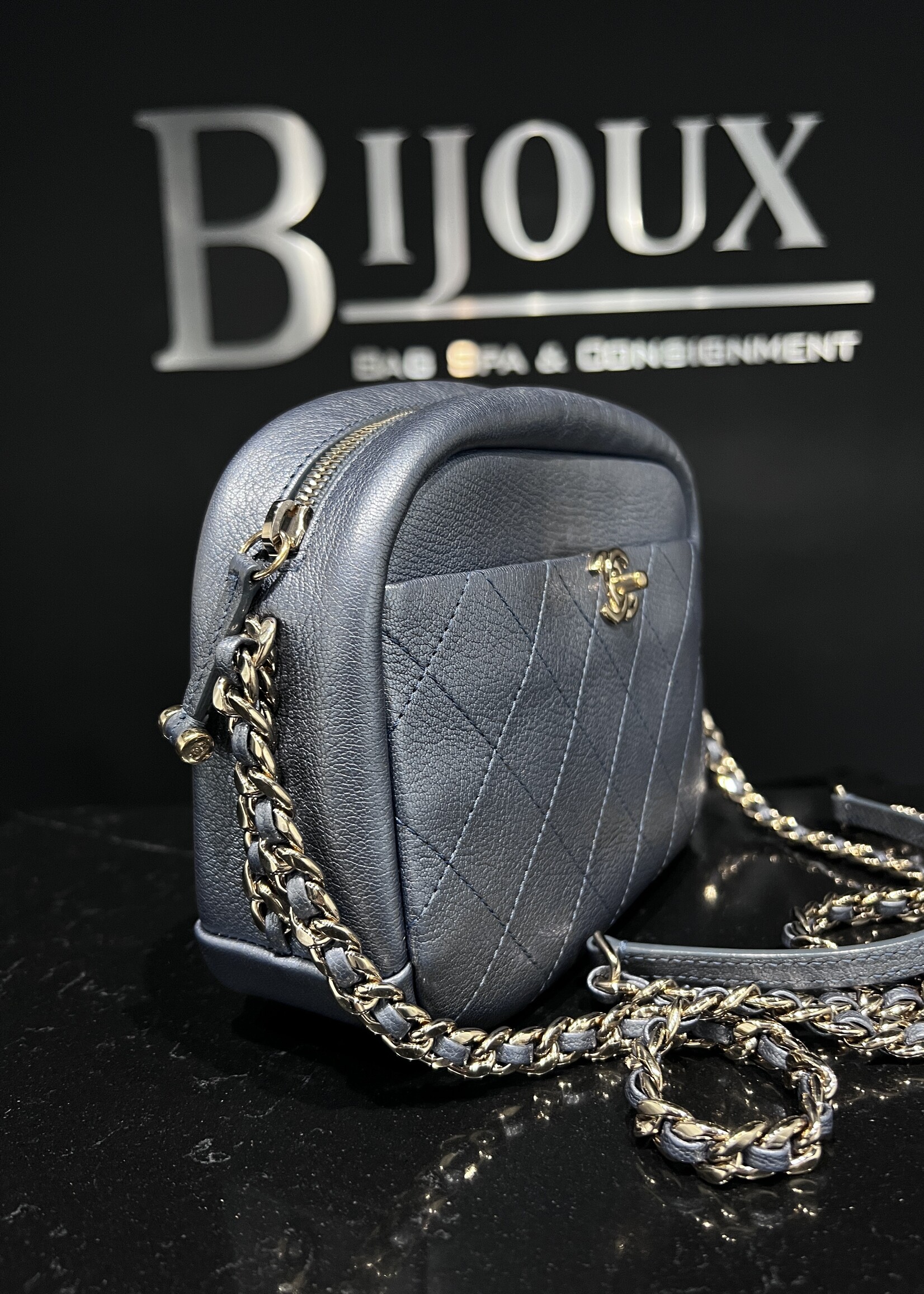 Chanel SOLD - Chanel Small Casual Trip Camera Case Blue