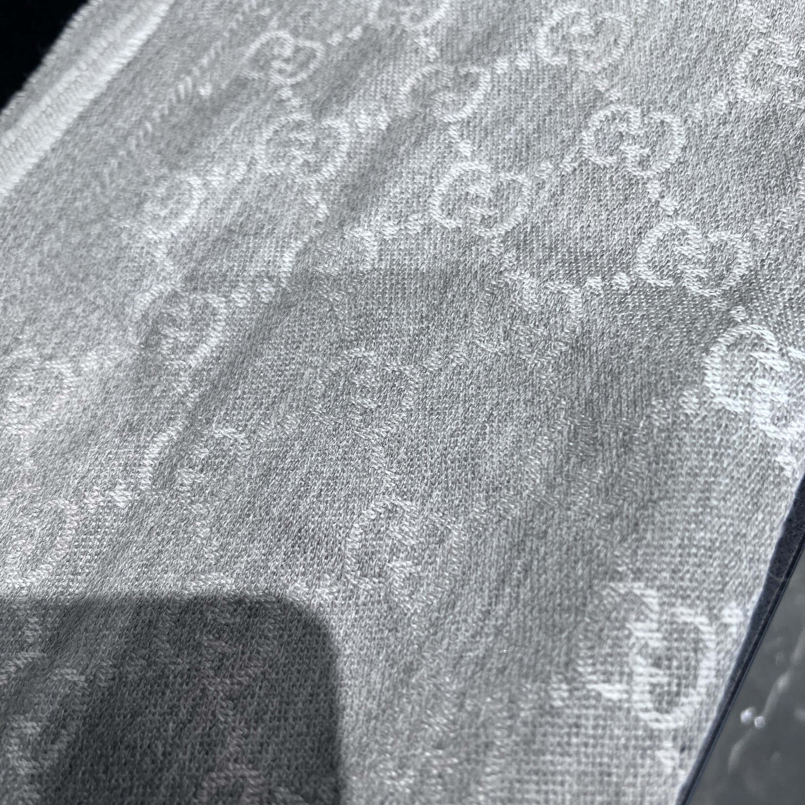 Gucci SOLD- Gucci Grey Monogram Scarf