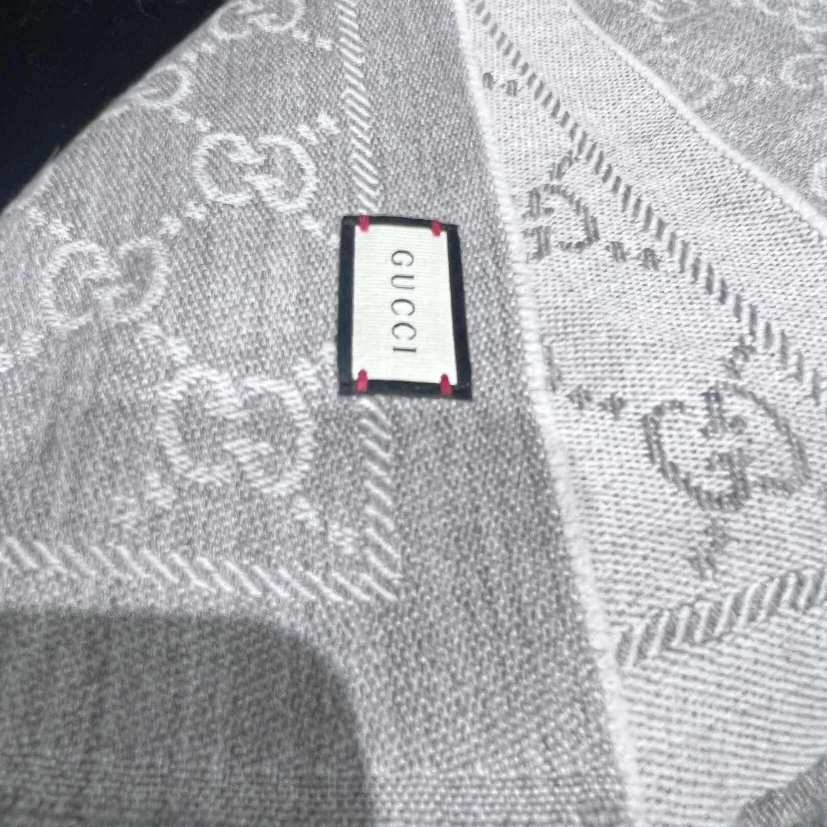 Gucci SOLD- Gucci Grey Monogram Scarf