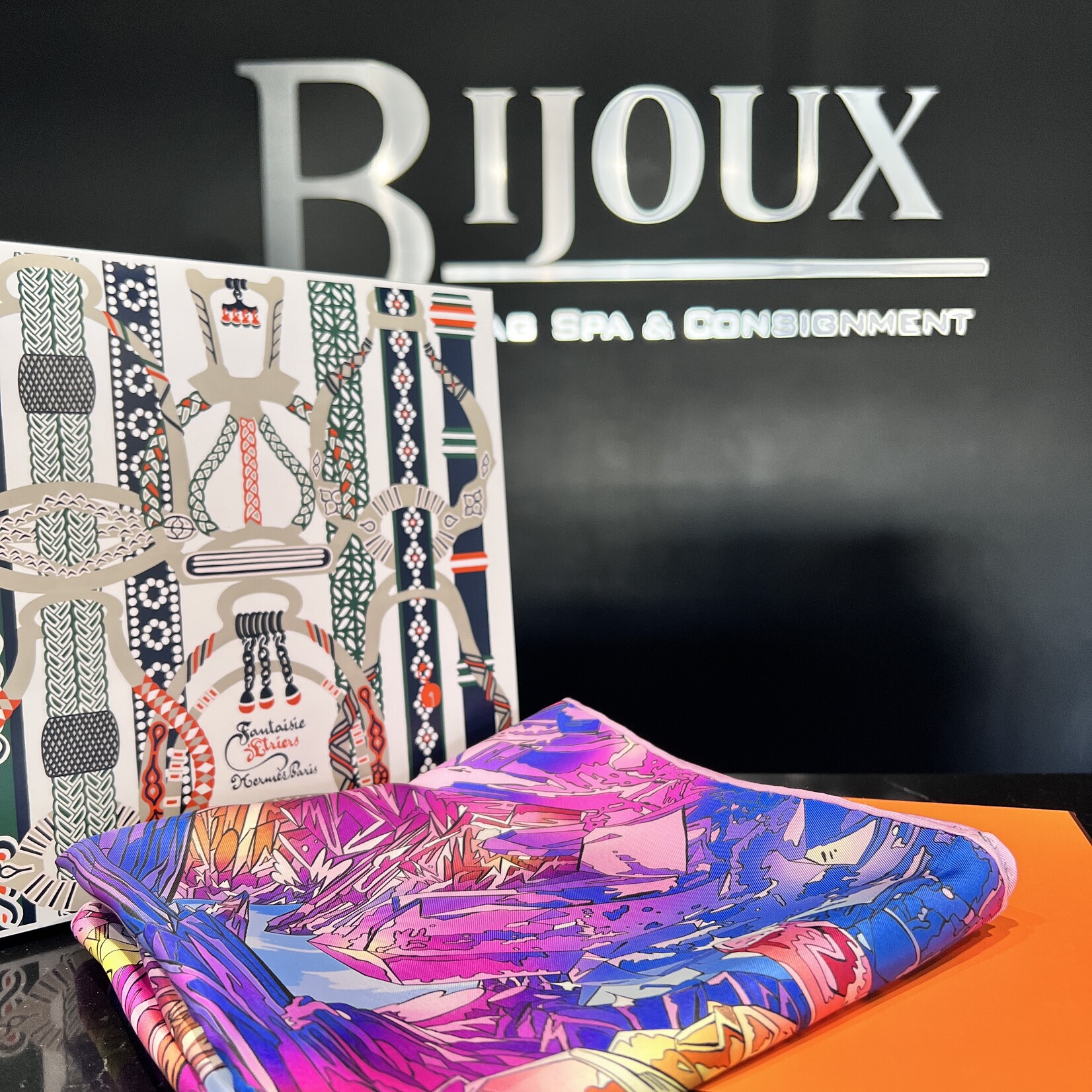 Hermes SOLD- Hermes Valle De Crystal Scarf 90